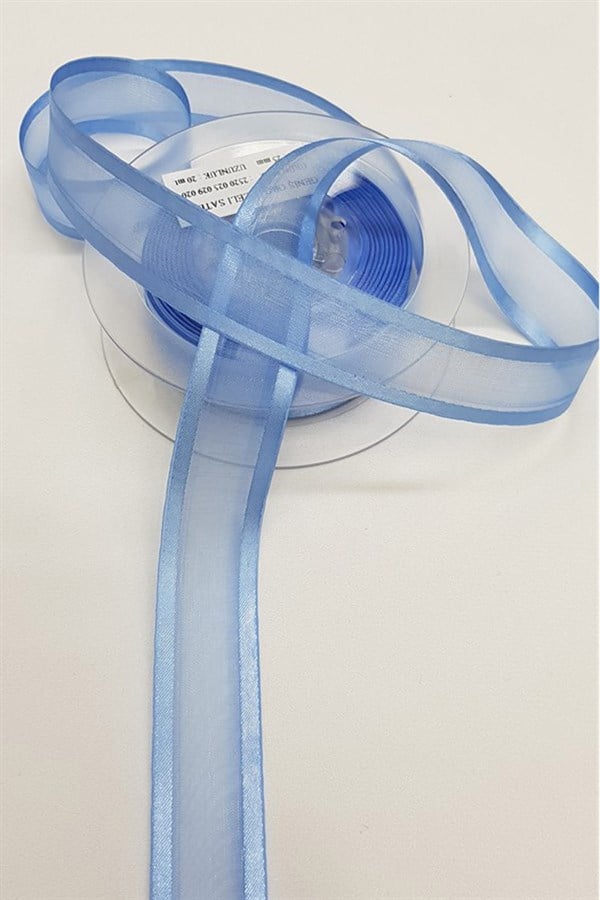 Bebe Blue Organza Satin Ribbon 2,5Cm