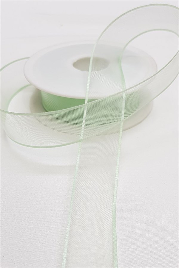 Aqua Green Organza Satin Ribbon 2,5Cm