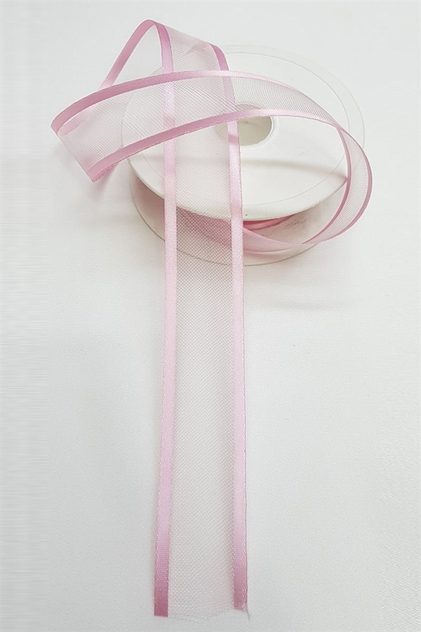 Bebe Pink Organza Satin Ribbon 2,5Cm