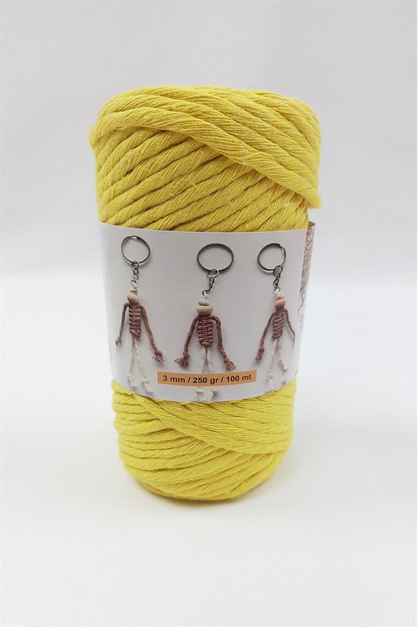 Yellow Fine Twisted Macrame Rope 100 mt