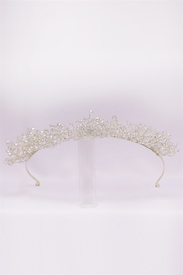 Transparent Crystal Beaded Hedgehog Model Bridal Crown