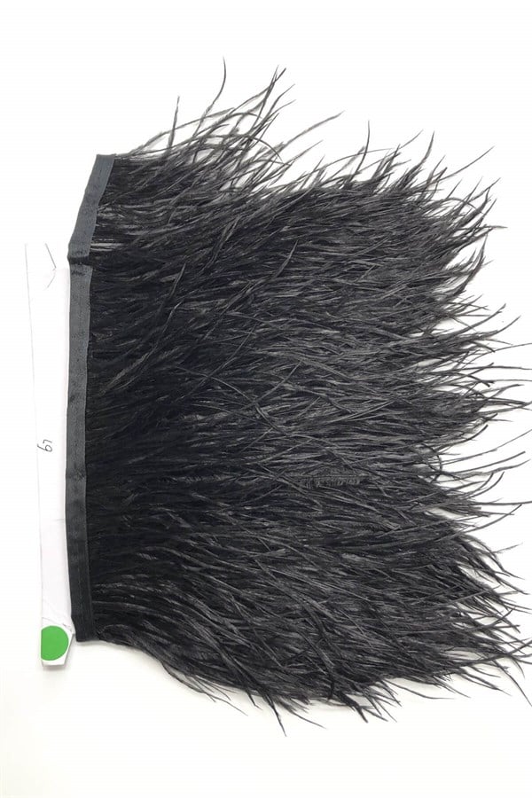 Black Ostrich Feather 1 mt