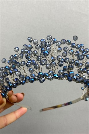 Indigo Blue Crystal Beaded Aren Bridal and Henna Crown