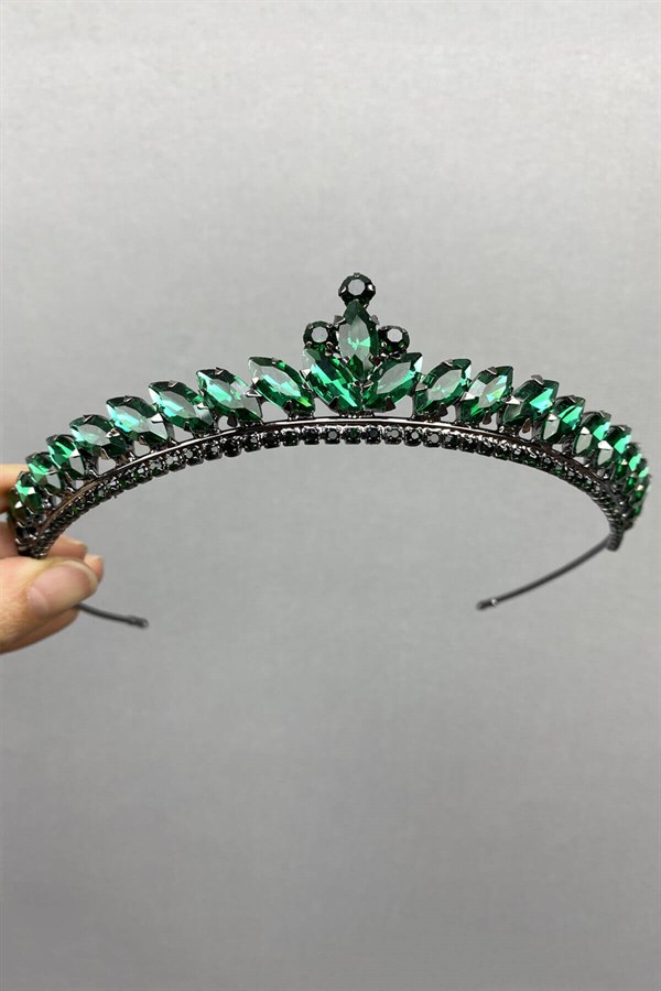 Green Ece Model Slim Bridal Henna Crown