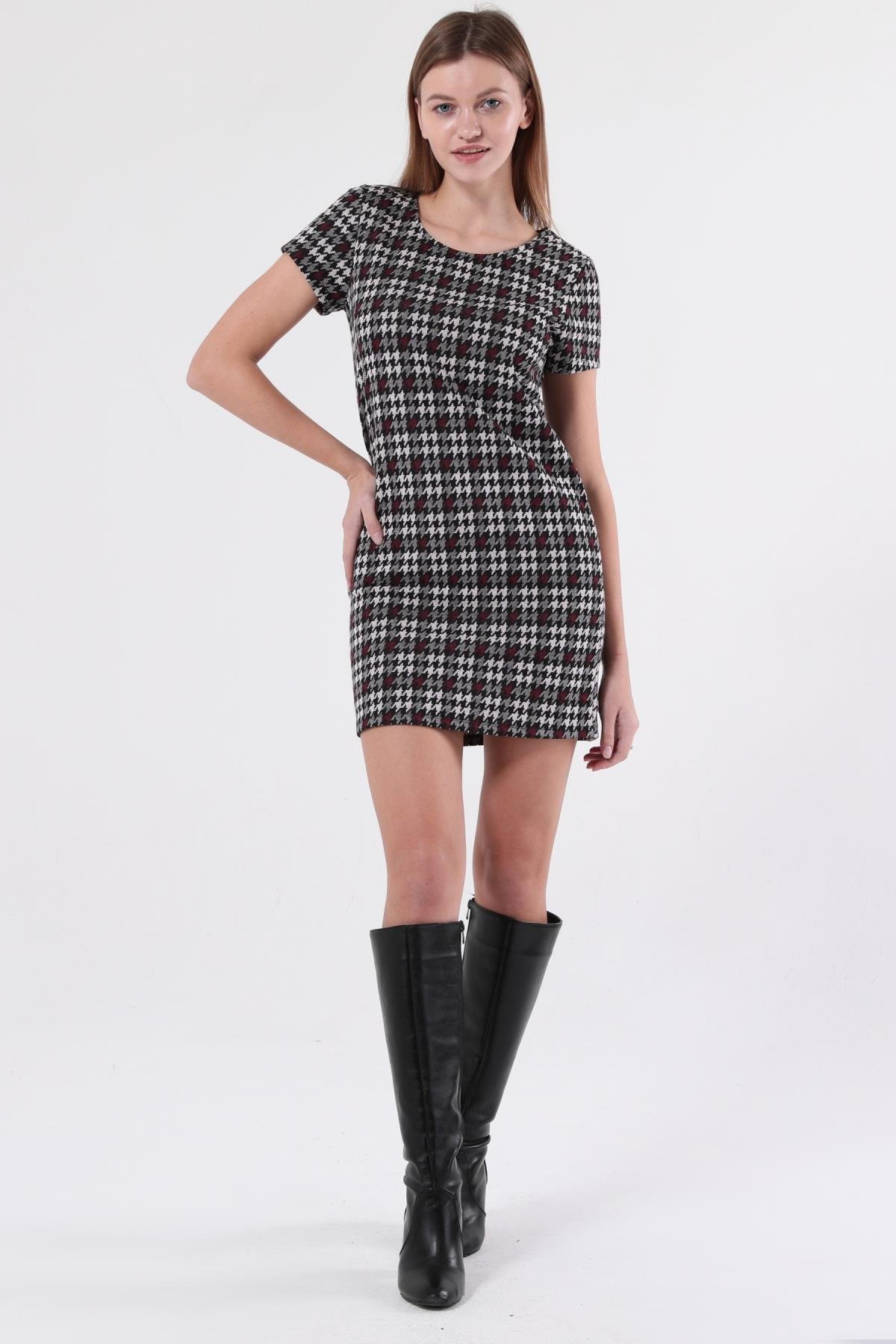 SEZER AKTAŞ BORDO KAZAYAĞI MİNİ ELBİSE