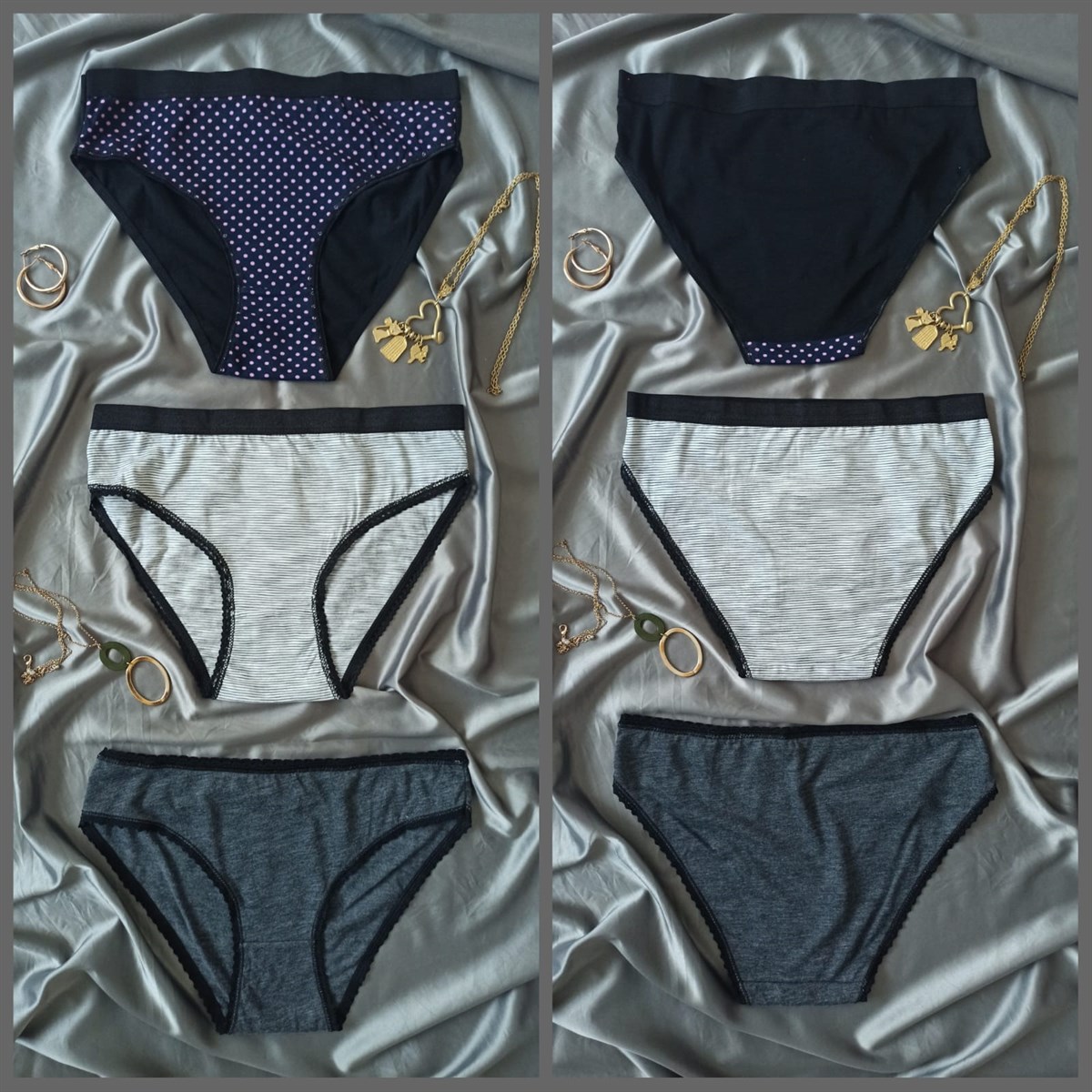 Karışık Renkli 3'lü Slip Külot 