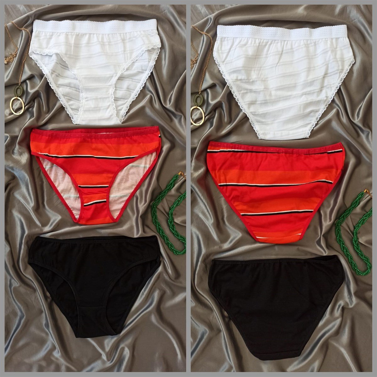 Karışık Renkli 3'lü Slip Külot 