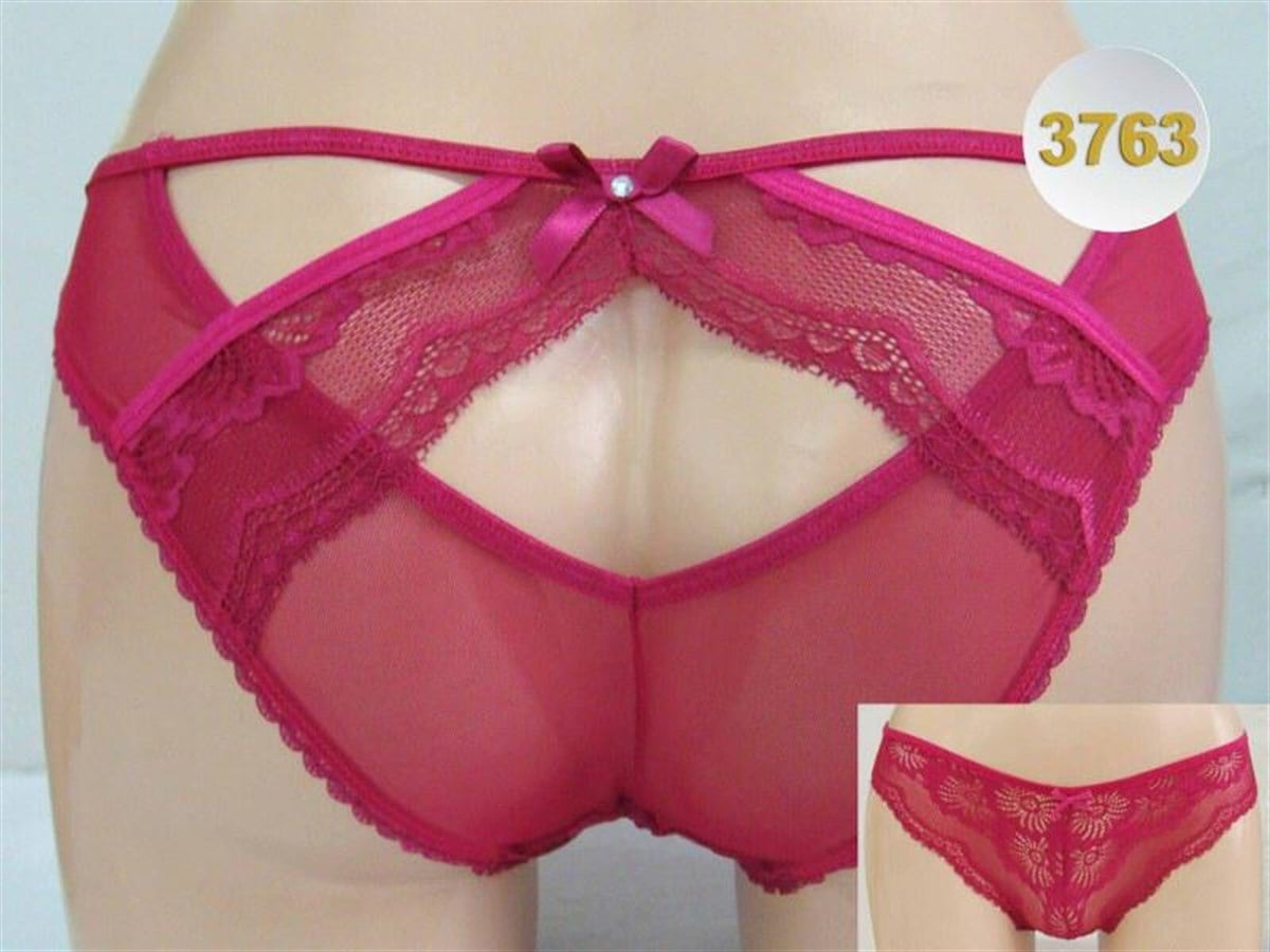 ÖNÜ DANTEL ARKASI TRANSPARAN DANTEL BİYELİ KÜLOT