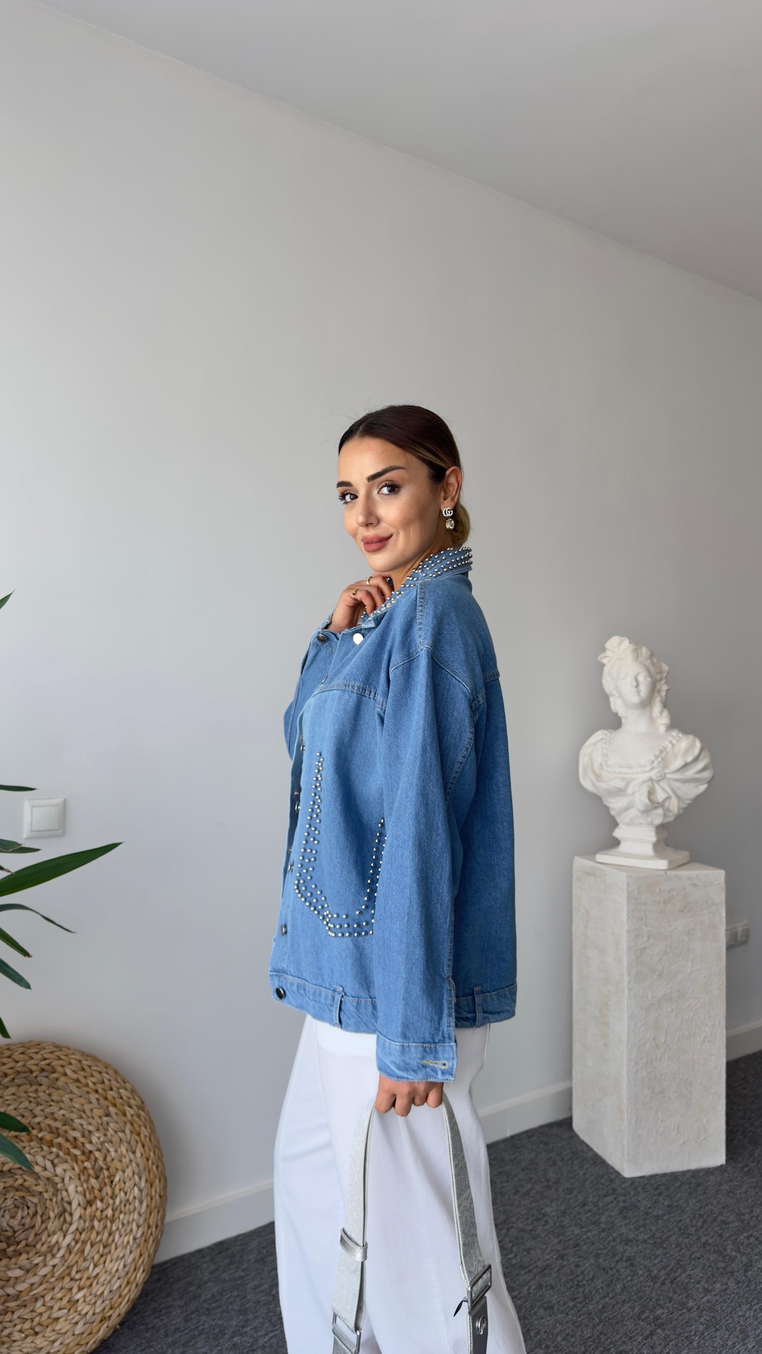 Monje Yaka Ve Cep Taş Detaylı Ceket