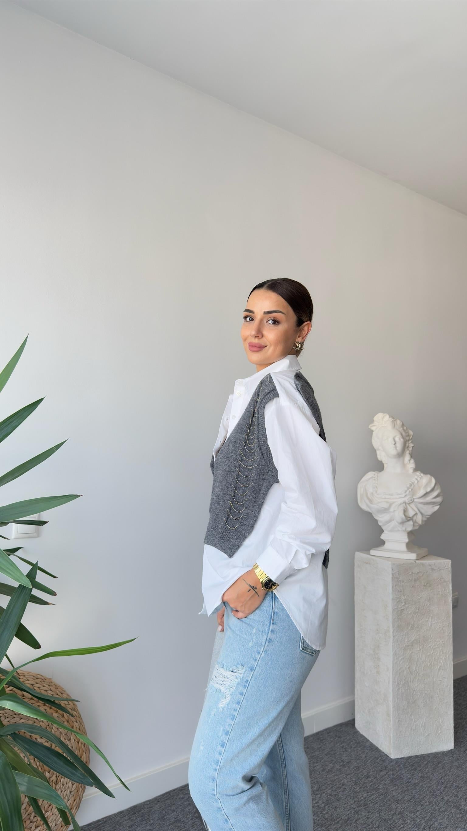 Tws Model Zincir Detaylı Tasarım Gömlek