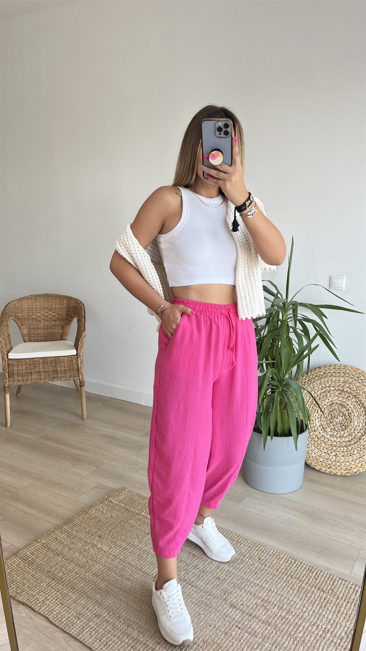 Pembe Şalvar Pantolon