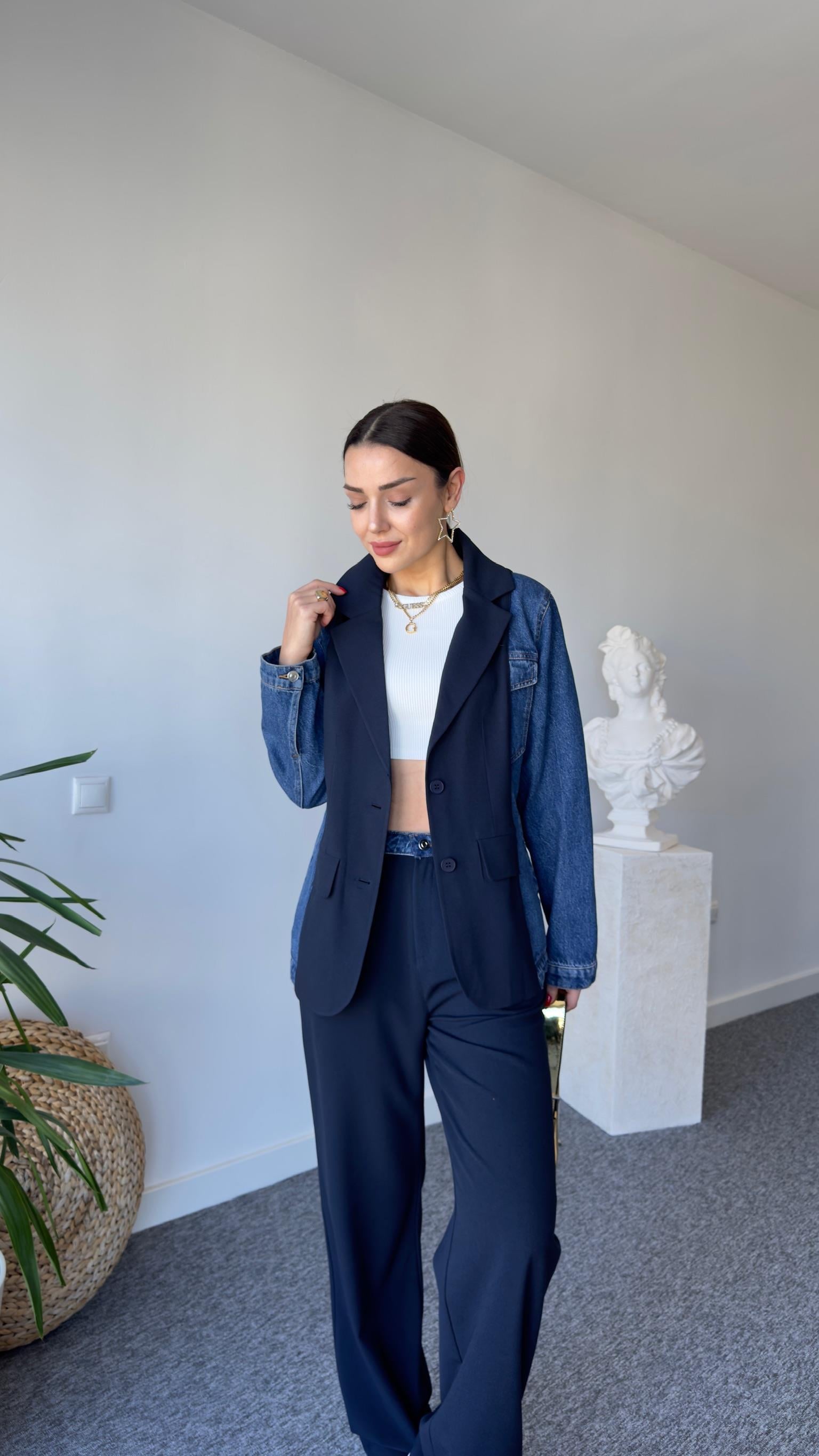 Premıum Yanlar Kot Geçişli Laci Blazer