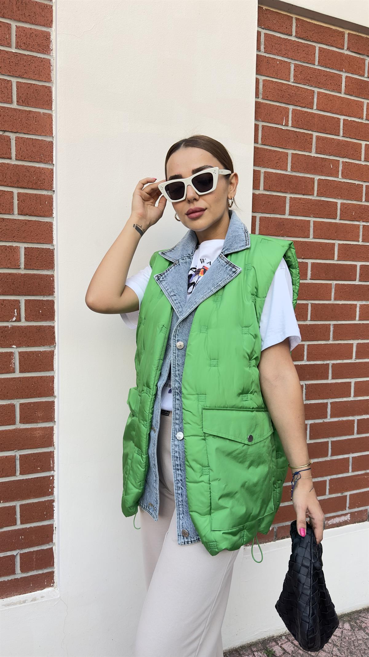 Trio Kot Detay Yeşil Şişme Yelek