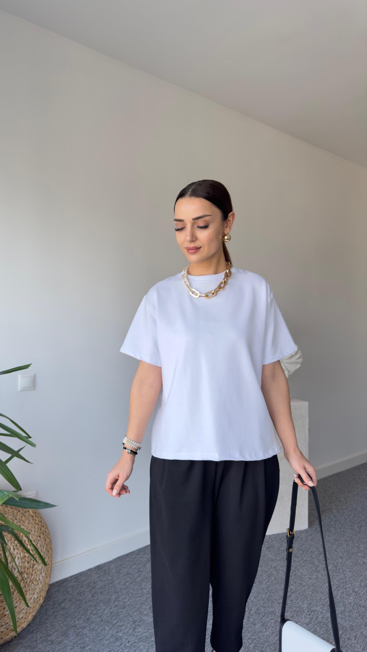 Arkası Poplin Bağlamalı Zra Model Tshirt