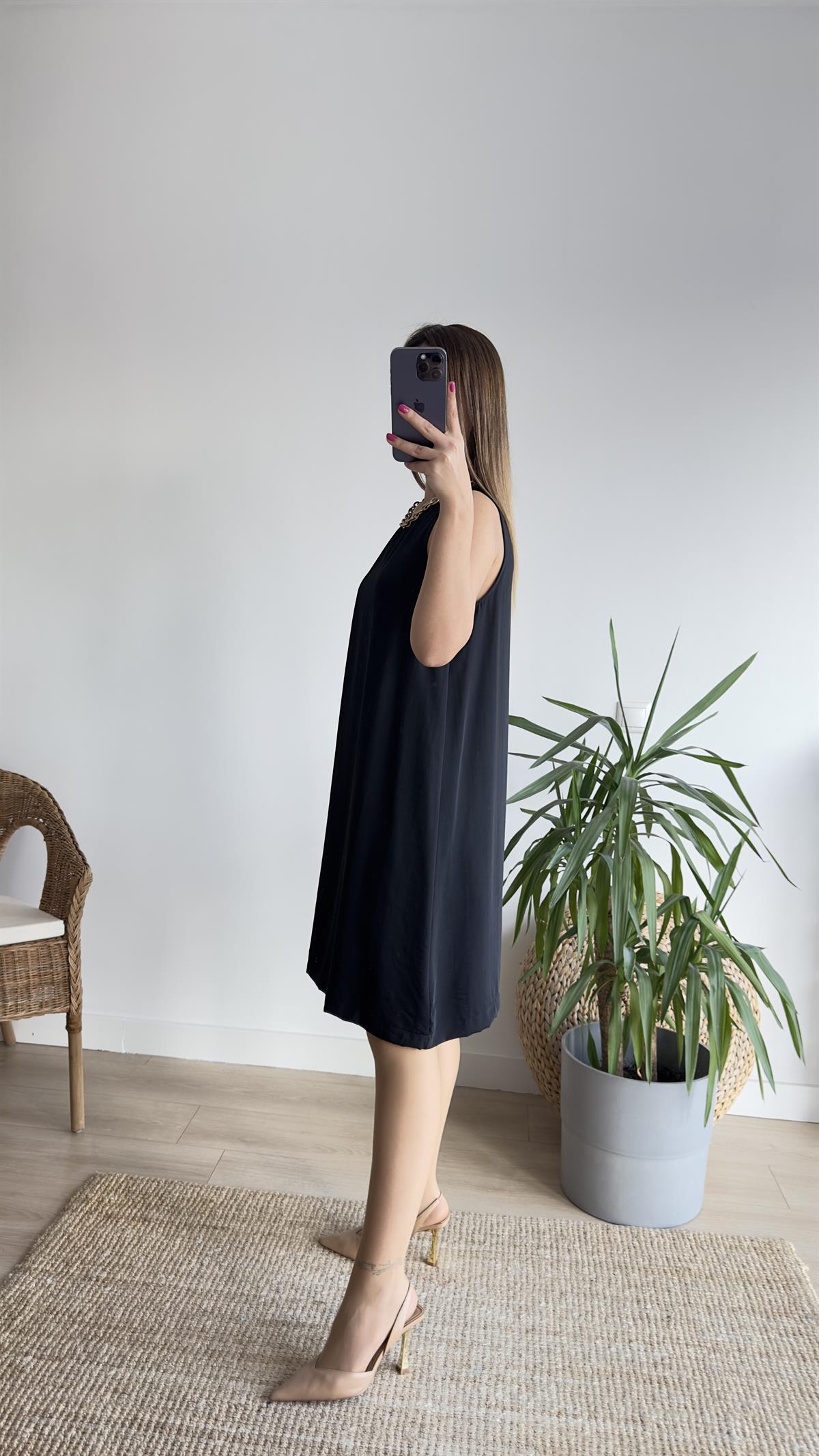Marta Kolsuz Siyah Basic Elbise 