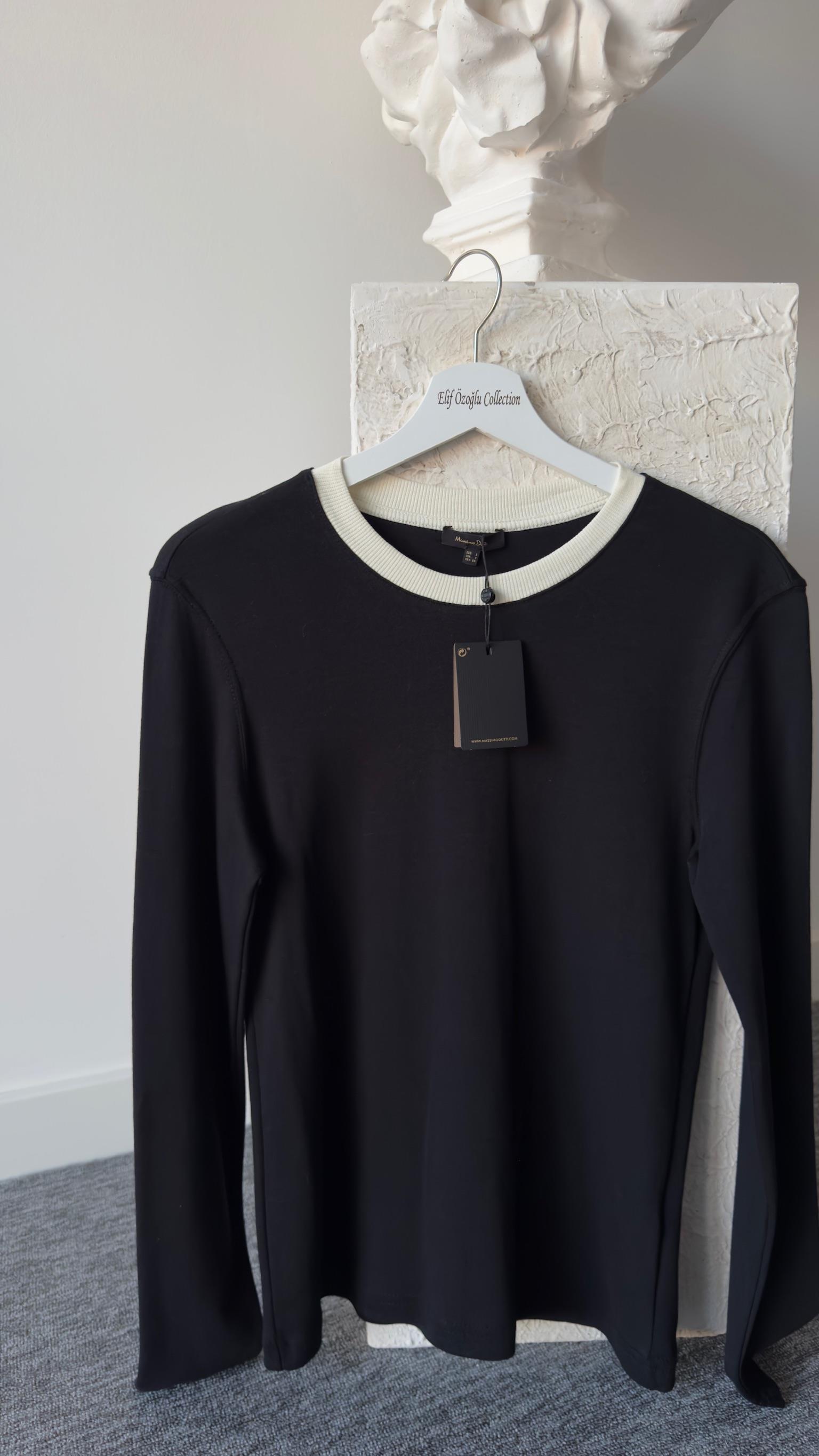 Beyaz Ribanalı Massi Sweatshirt