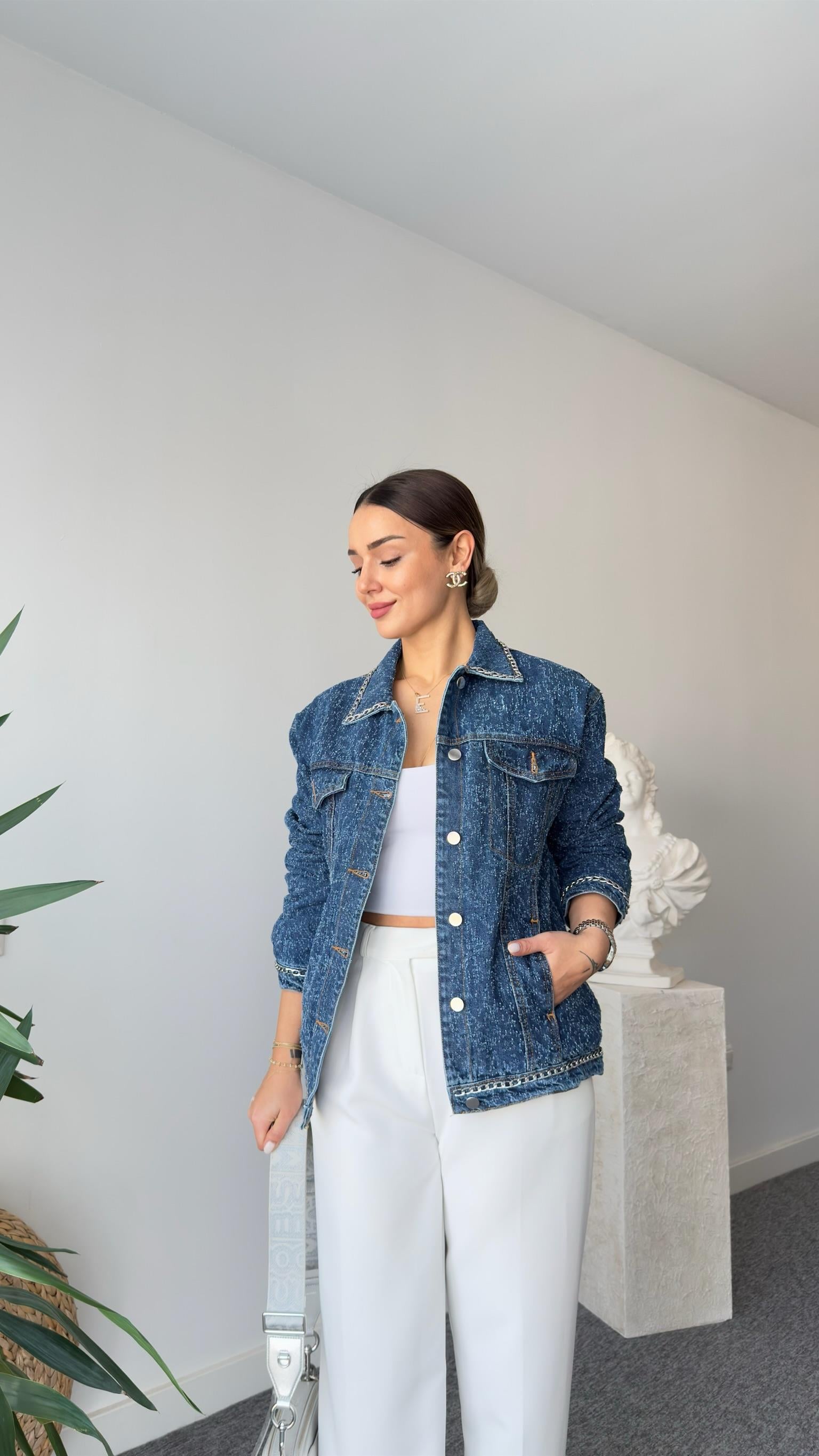 Tws Model Zincir Detaylı Kot Ceket