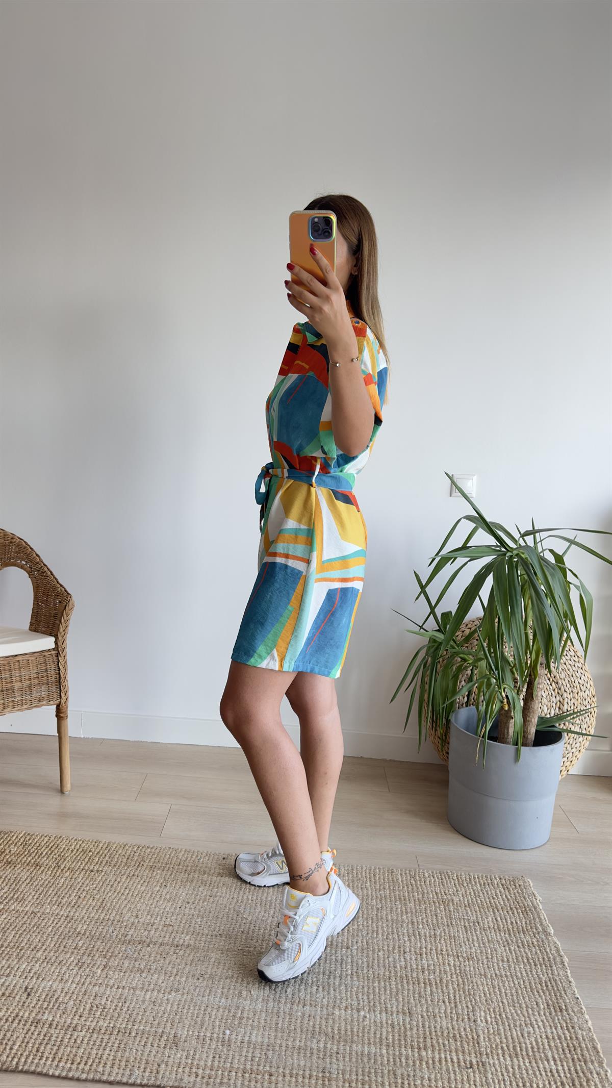 Marka Model Lilyum Renkli Şort Tulum