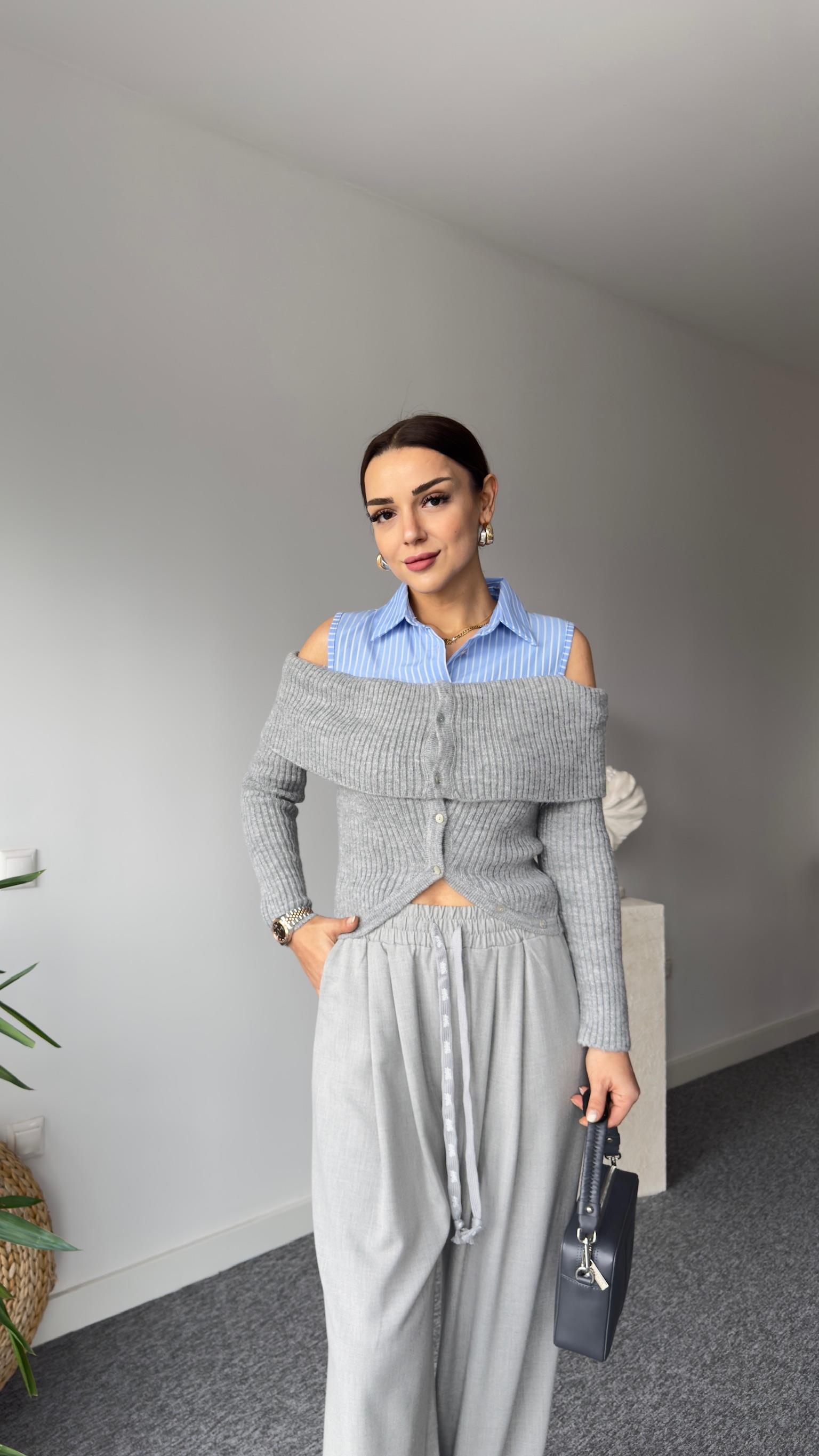 Lose Zra Model Gömlek Detay Triko Kazak