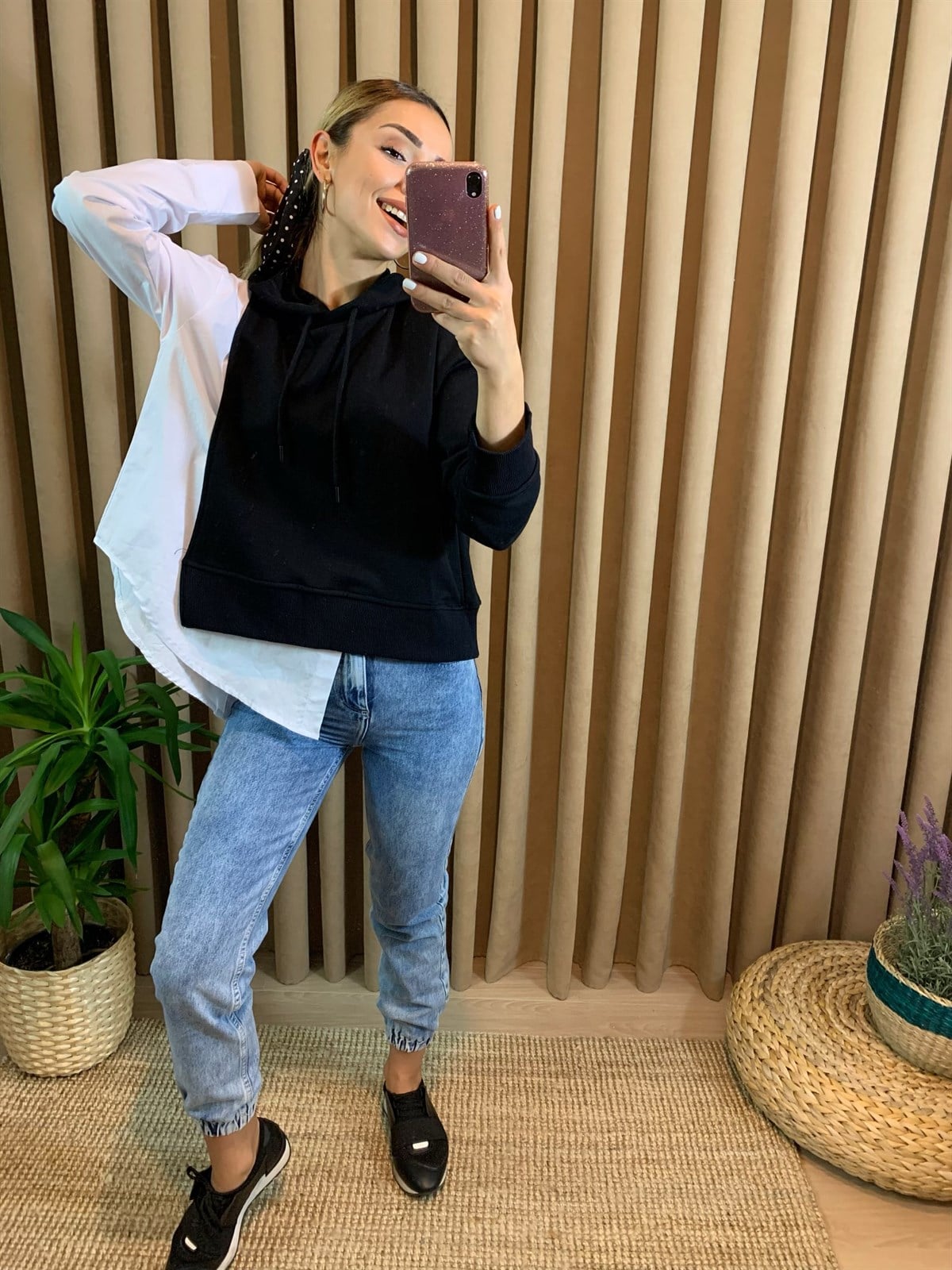 Gömlek Detaylı Sweatshirt