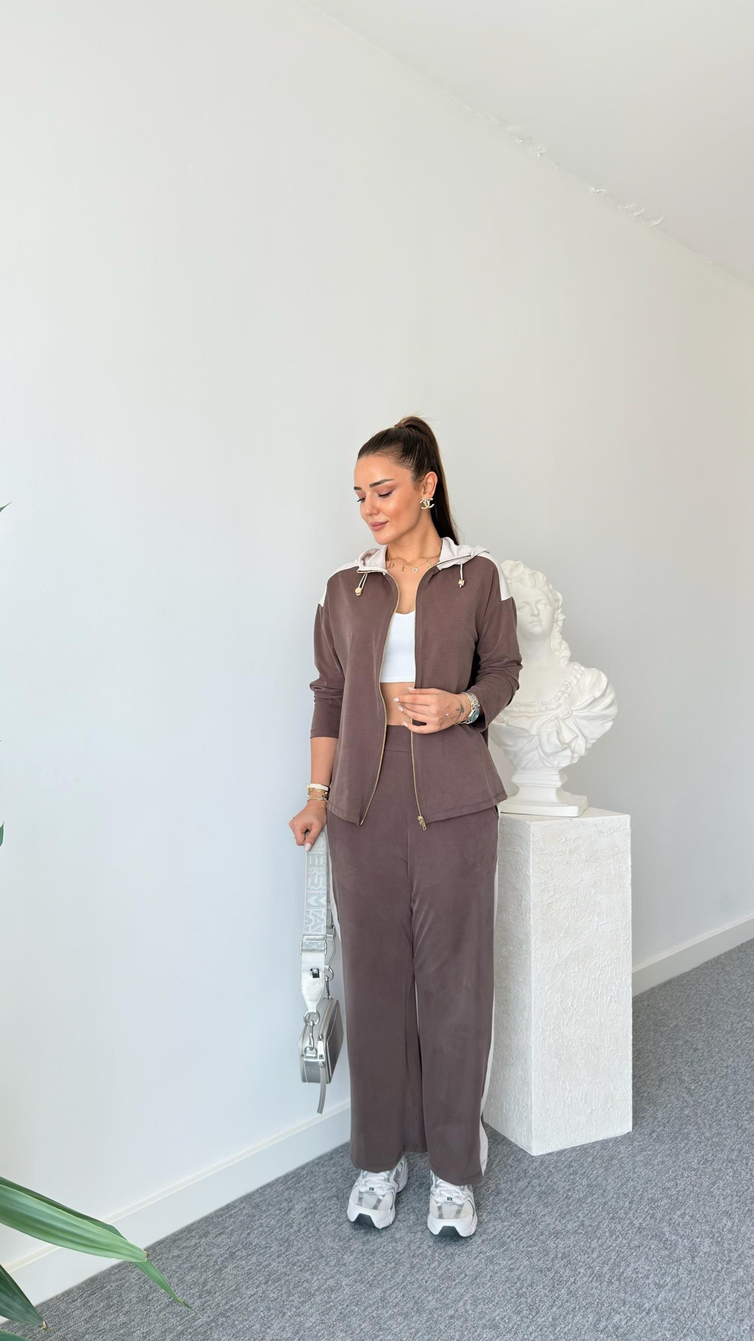 Kahve Labu Paraşüt Detaylı Modal Takım