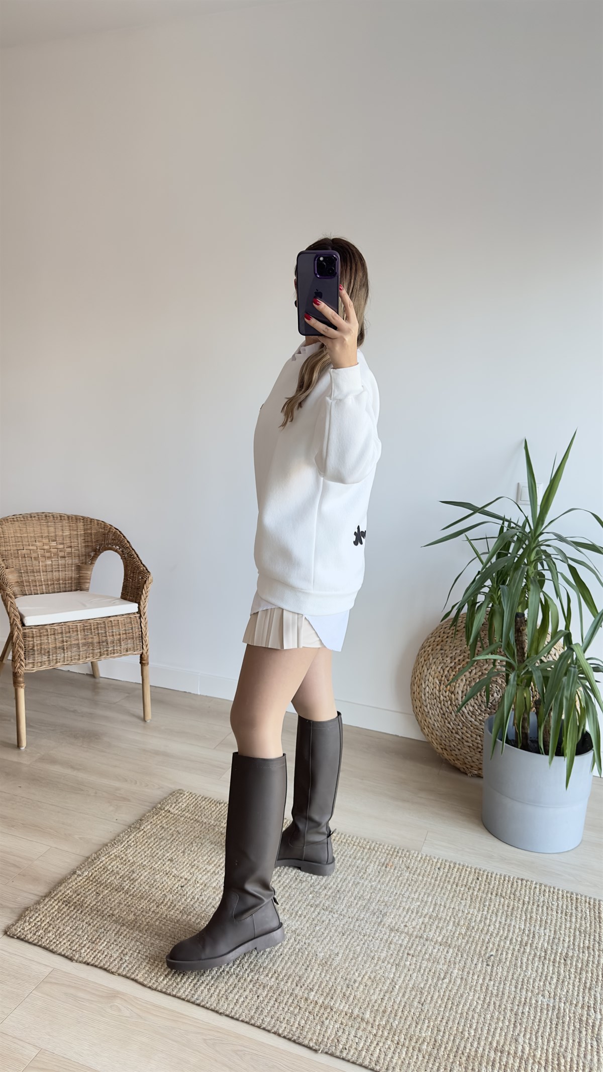 Sırtı Ayıcık Baskılı Sweat