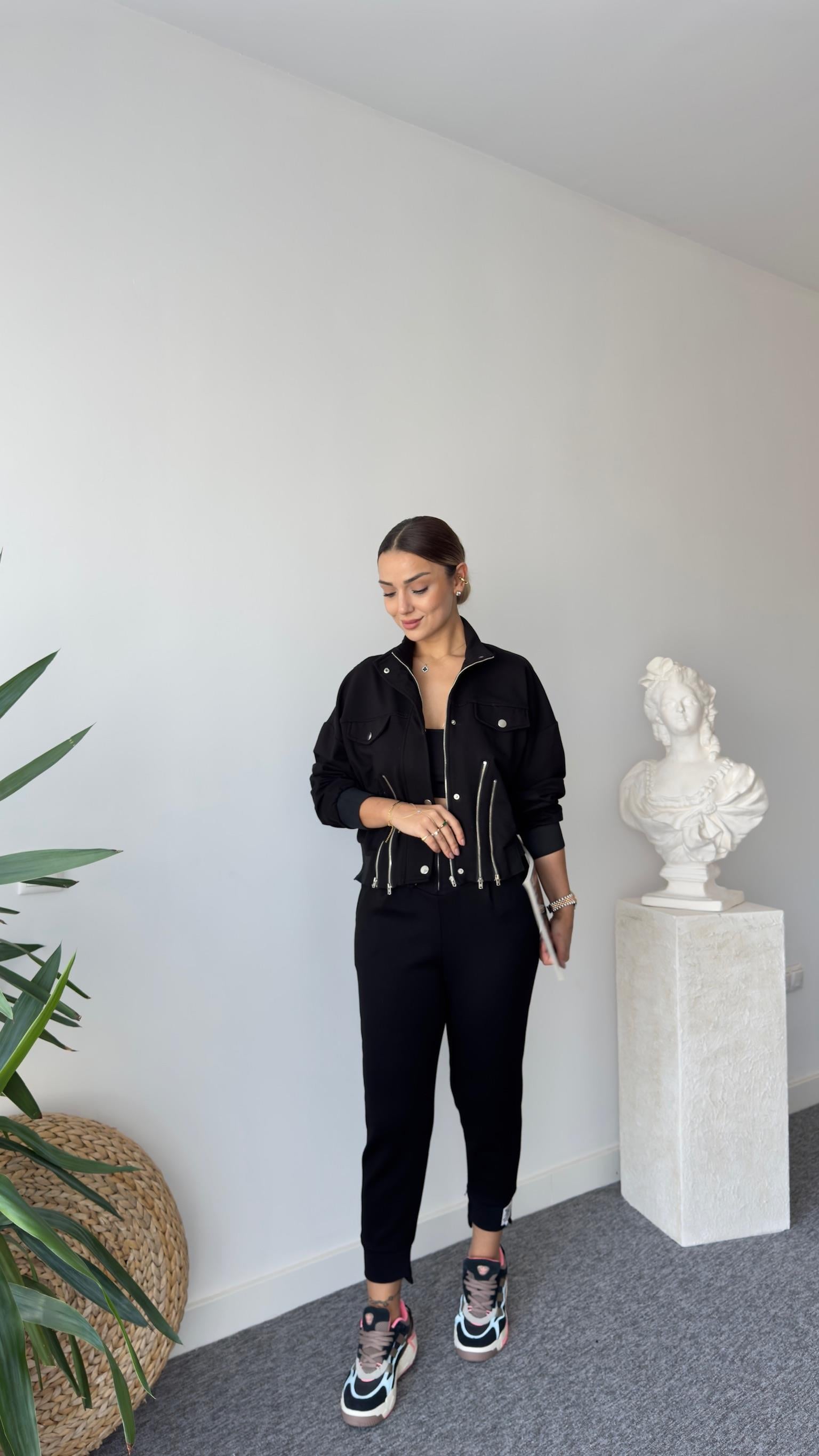 Andri Tws Model Fermuarlı Siyah Ceket