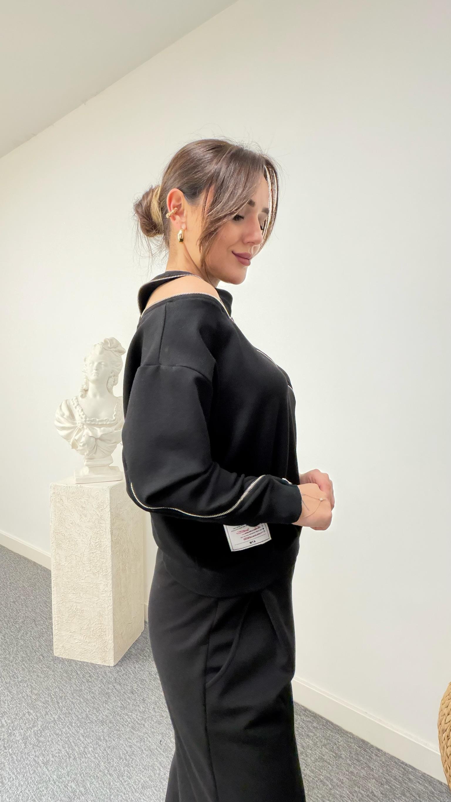 Glina Fermuar Ve Etiket Detaylı Modal Sweat
