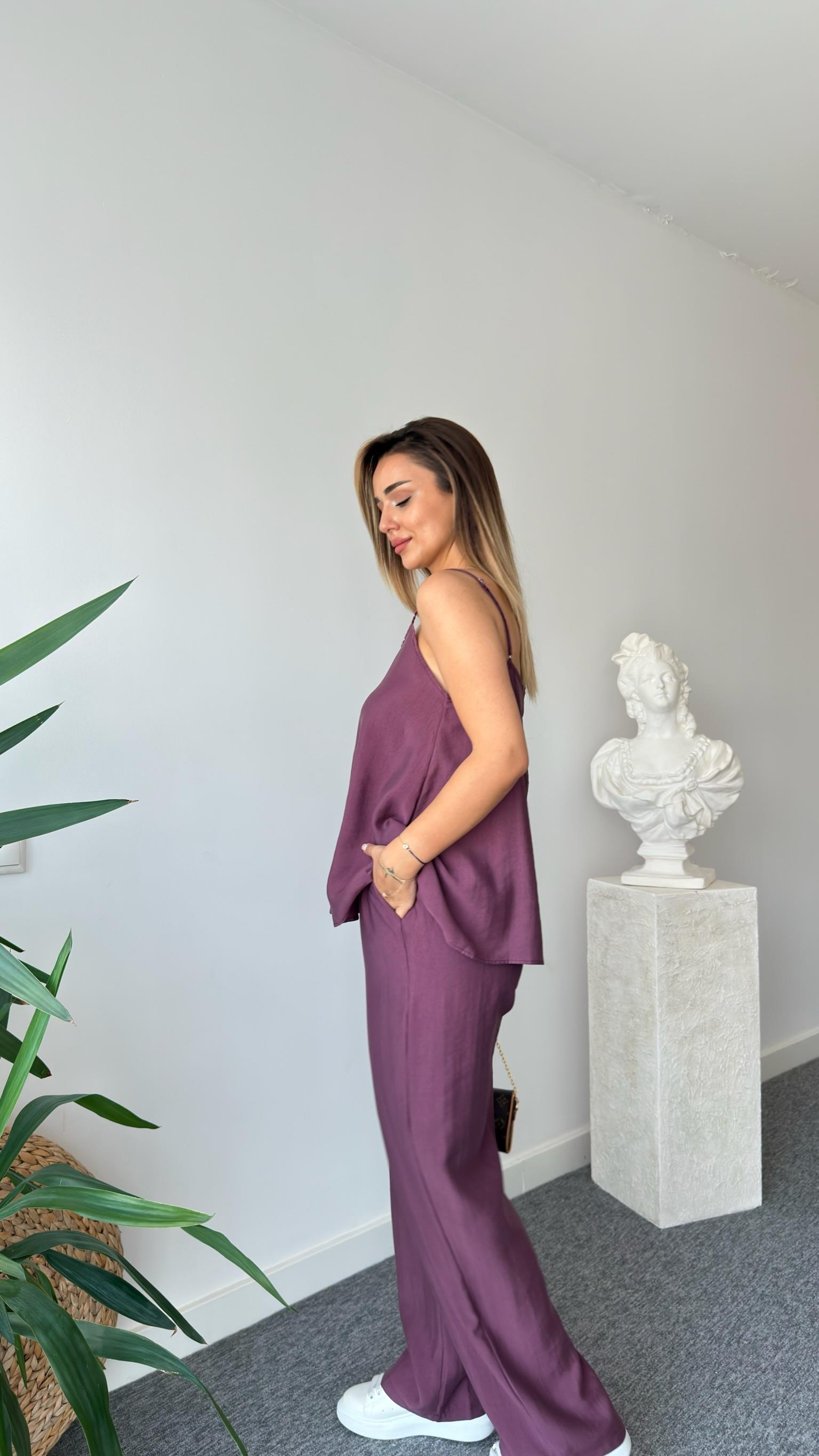 Mürdüm Elyor Tensel Bluz Pantolon Takım