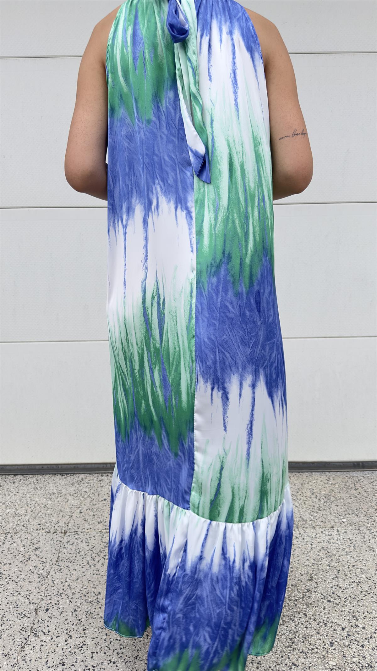 Zra Halter Yaka Desenli Elbise
