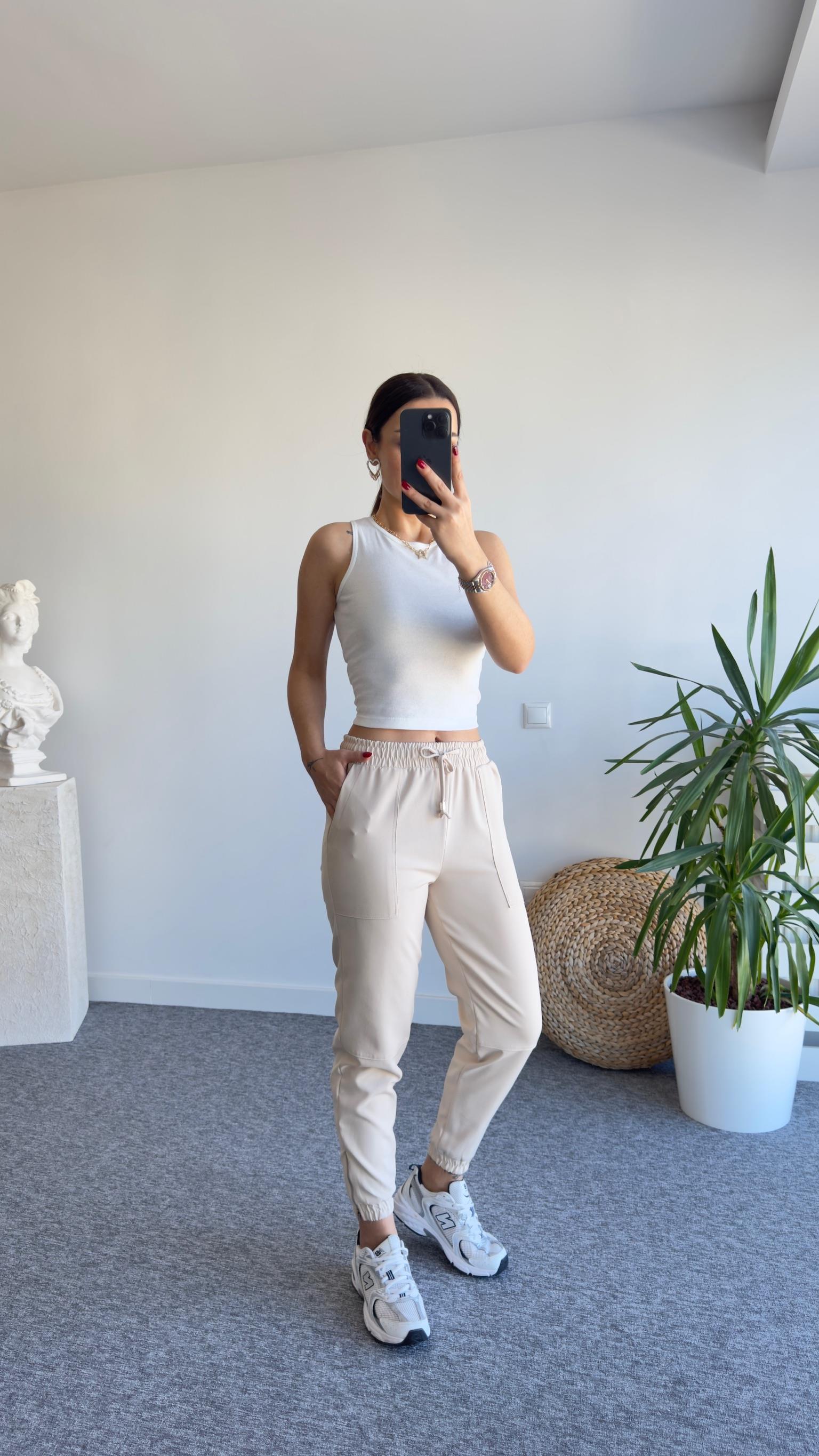 Tws Model Paça Fermuarlı Bej Pantolon