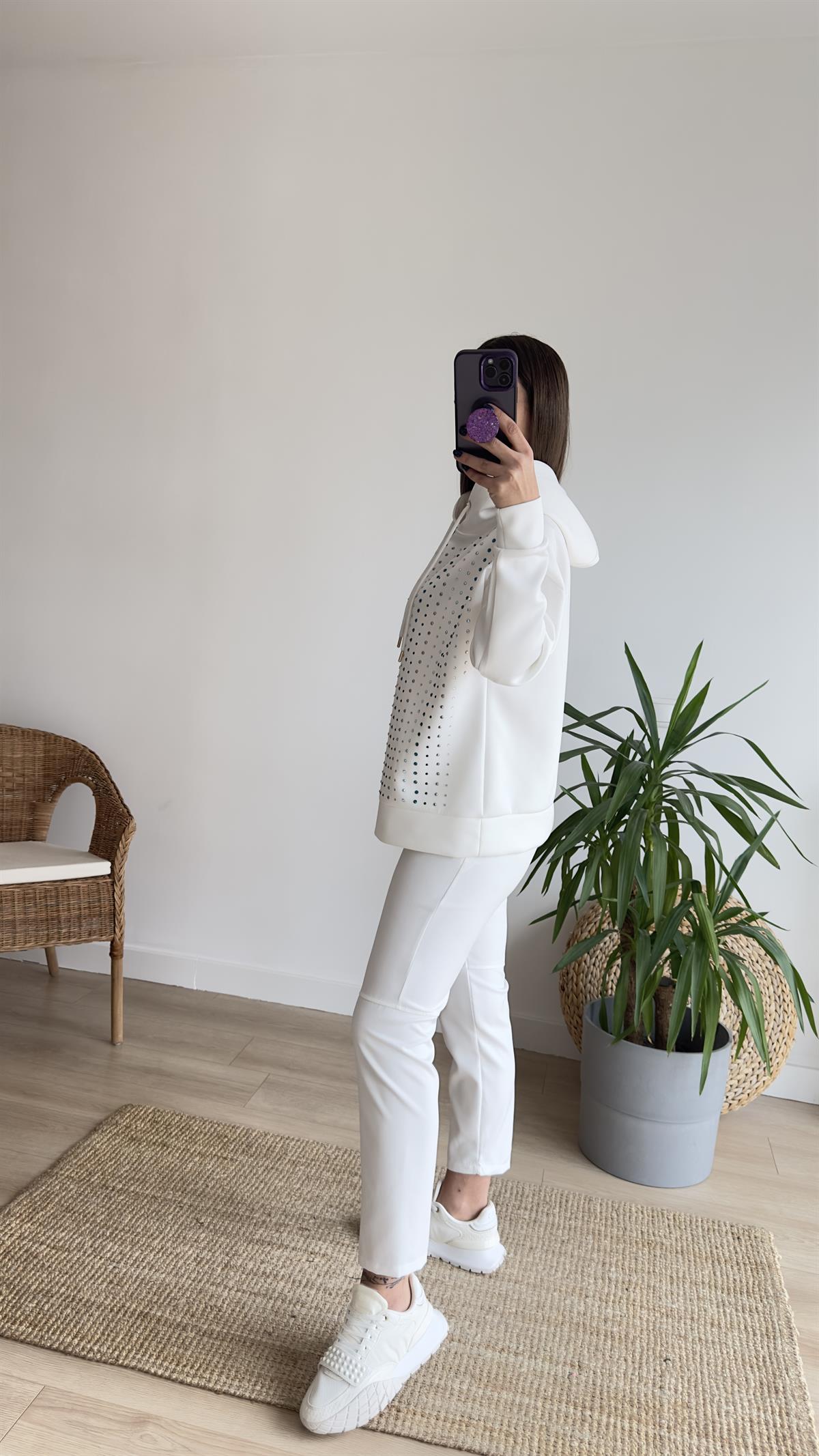 Marka Model Taşlı Scuba Sweat