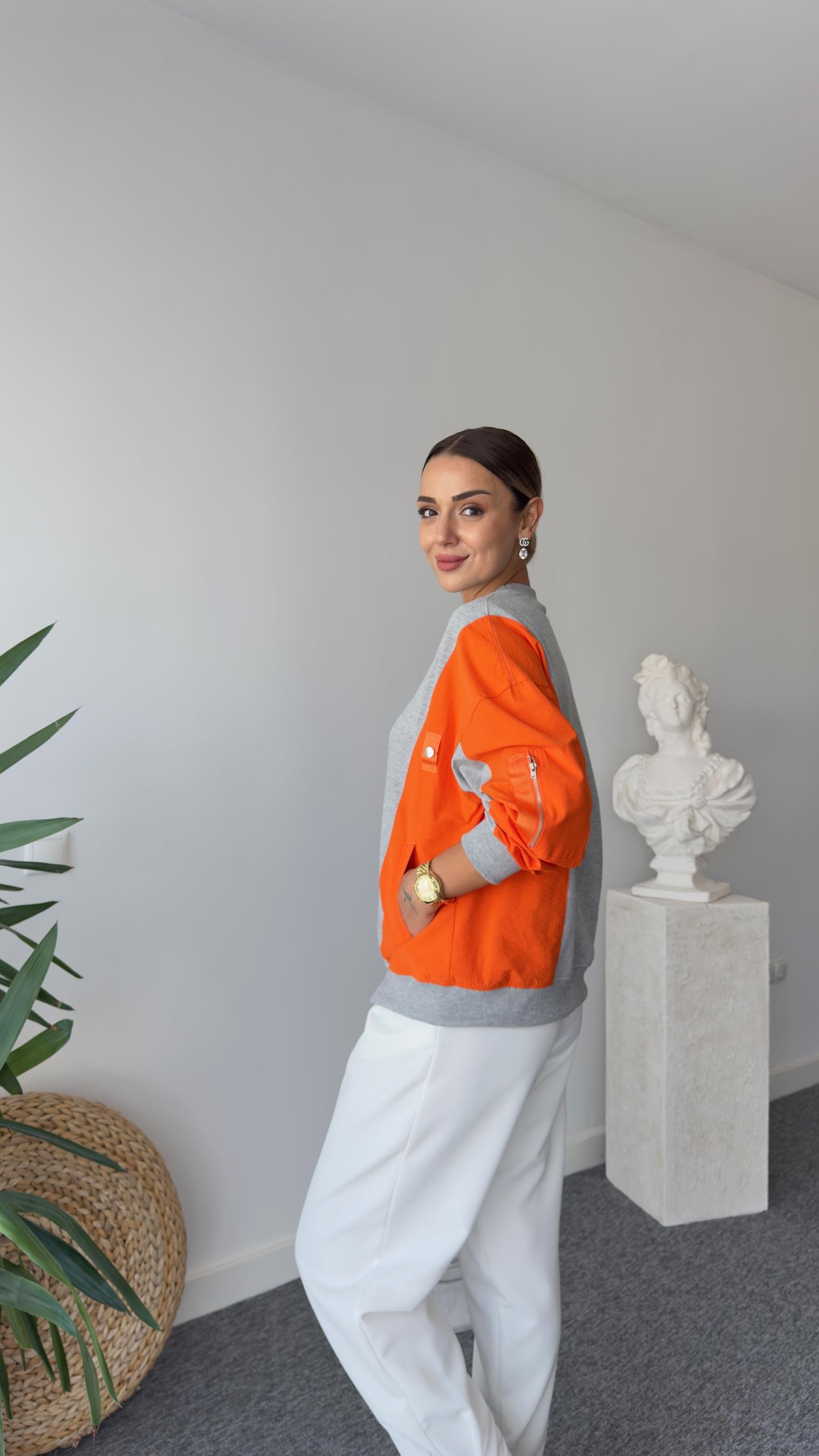 Tws Model Turuncu Paraşüt Garnili Sweat