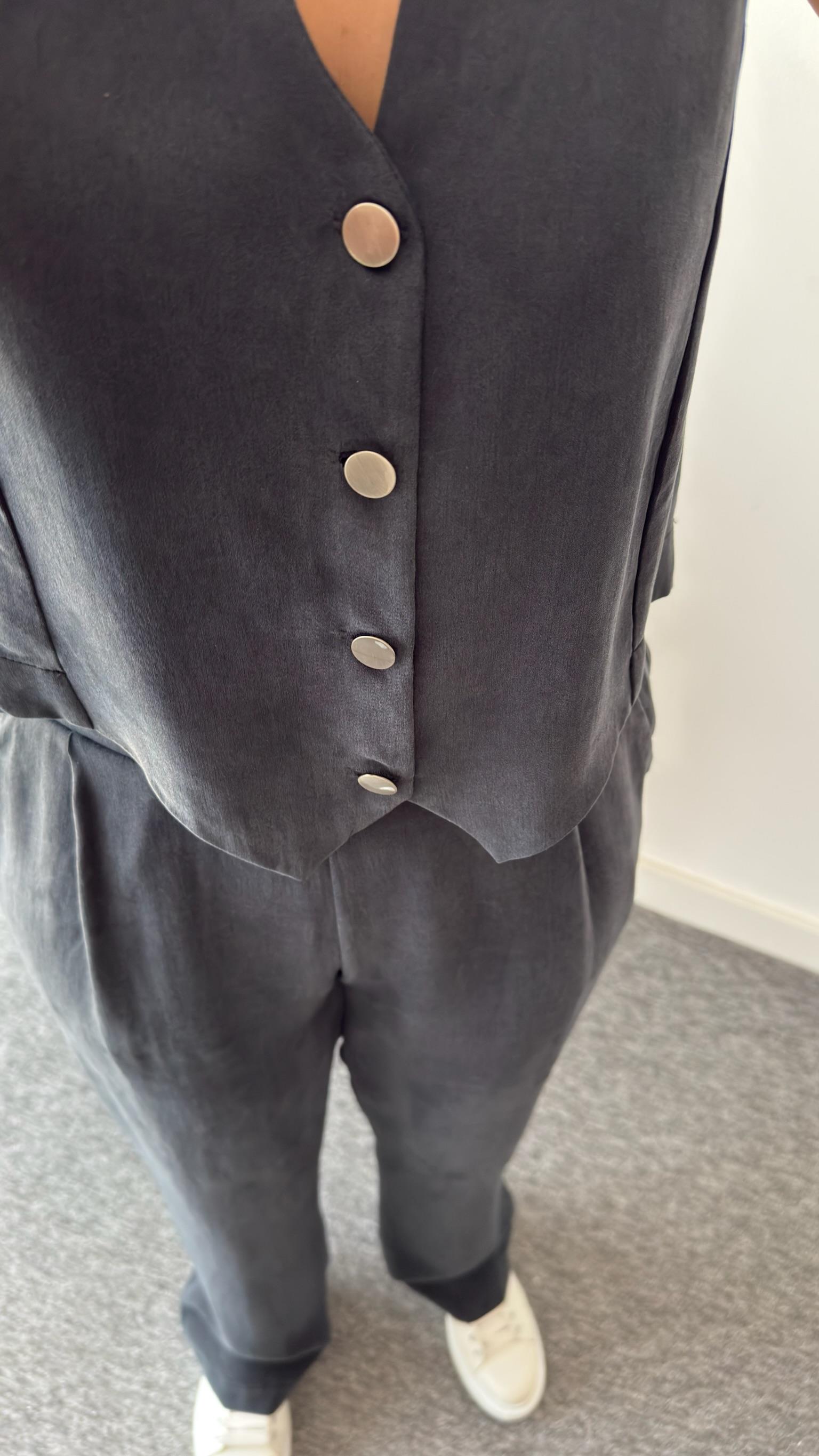 Antrasit Clare Yelekli Tensel Takım 