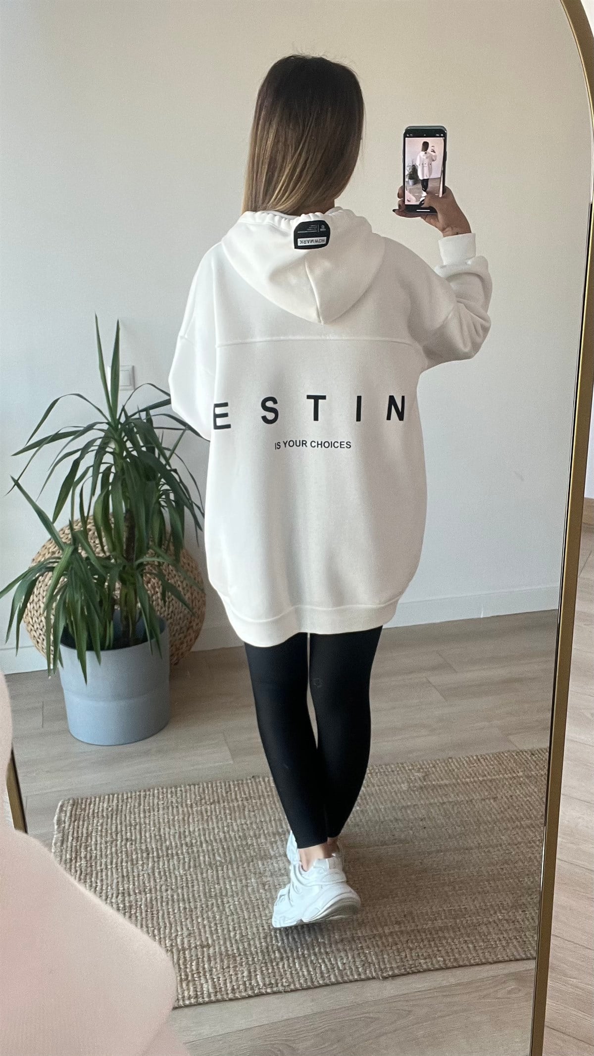 Sırtı Destıny Yazı Detaylı Ekru Sweat