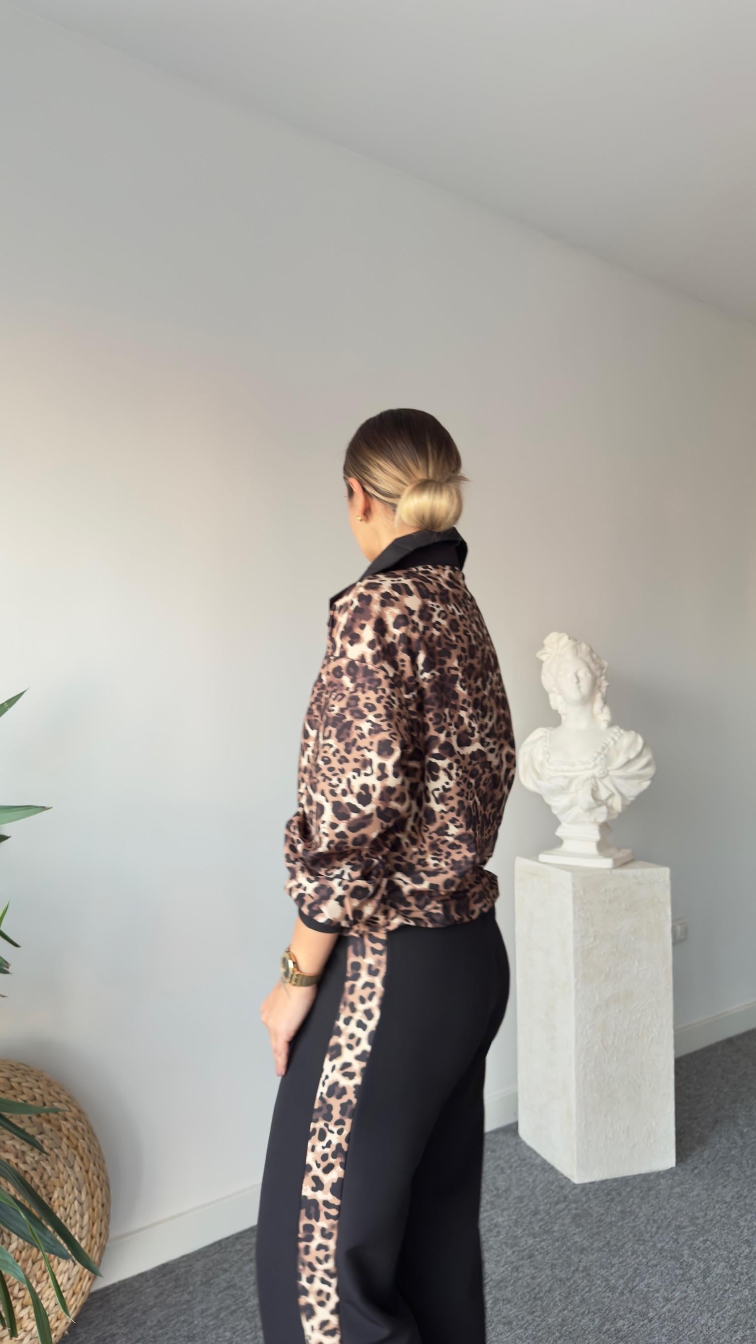 Oliva Leopar Detaylı Sweat Pantolon Takım