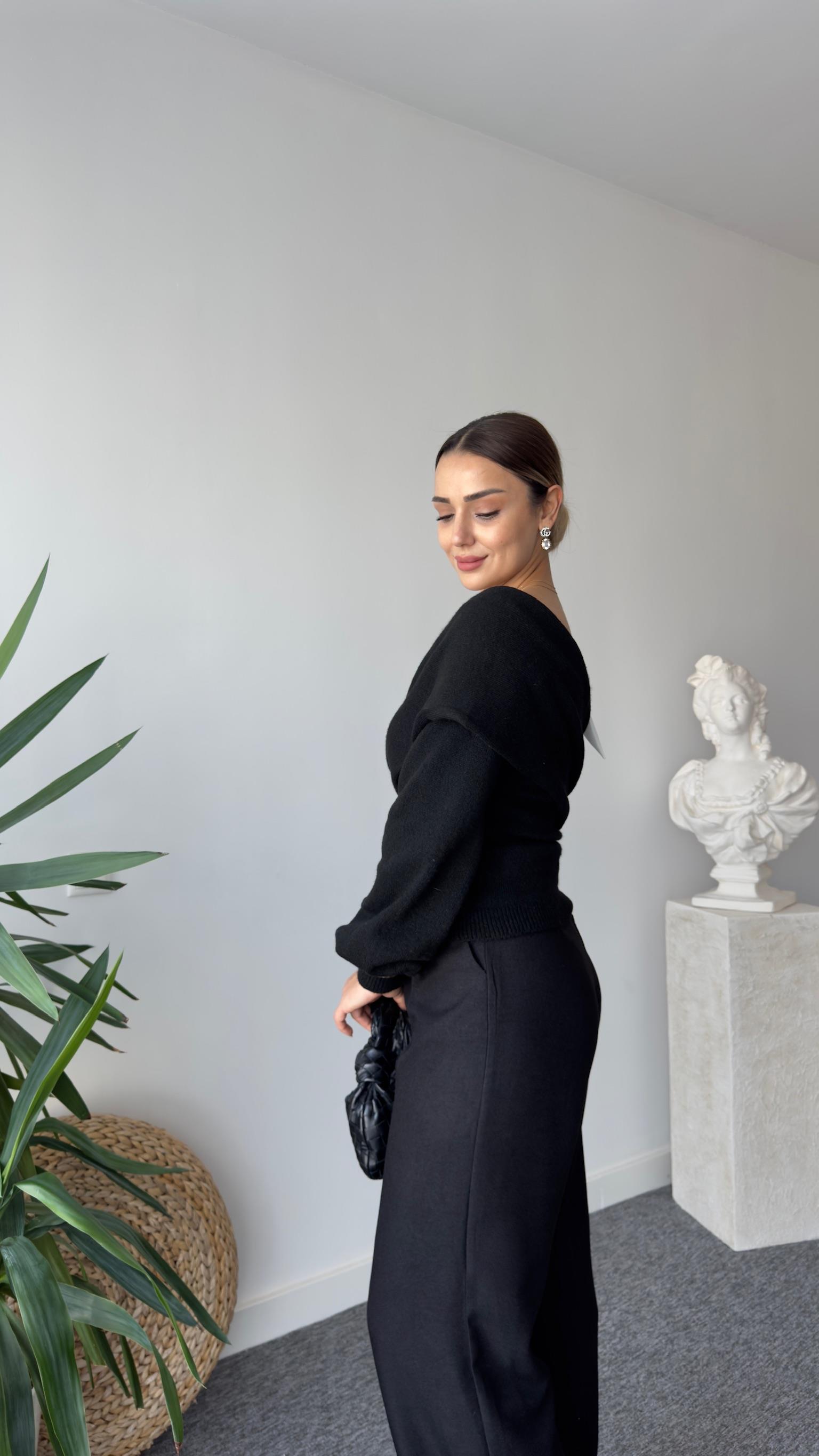 Zra Sırt Düğme Detaylı Siyah Blazer Ceket
