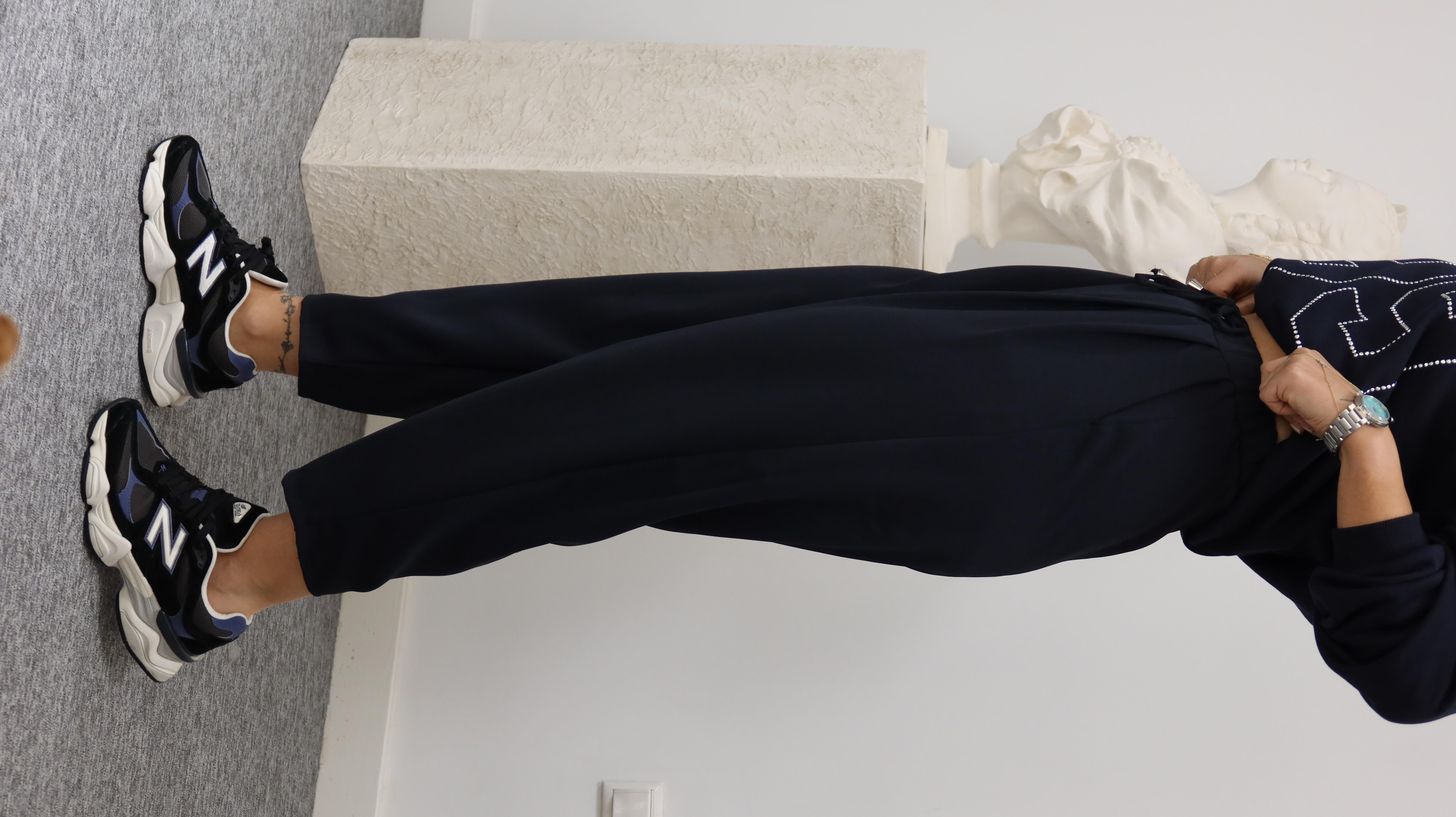 Lacivert Lucka Pileli Şalvar Model Pantolon
