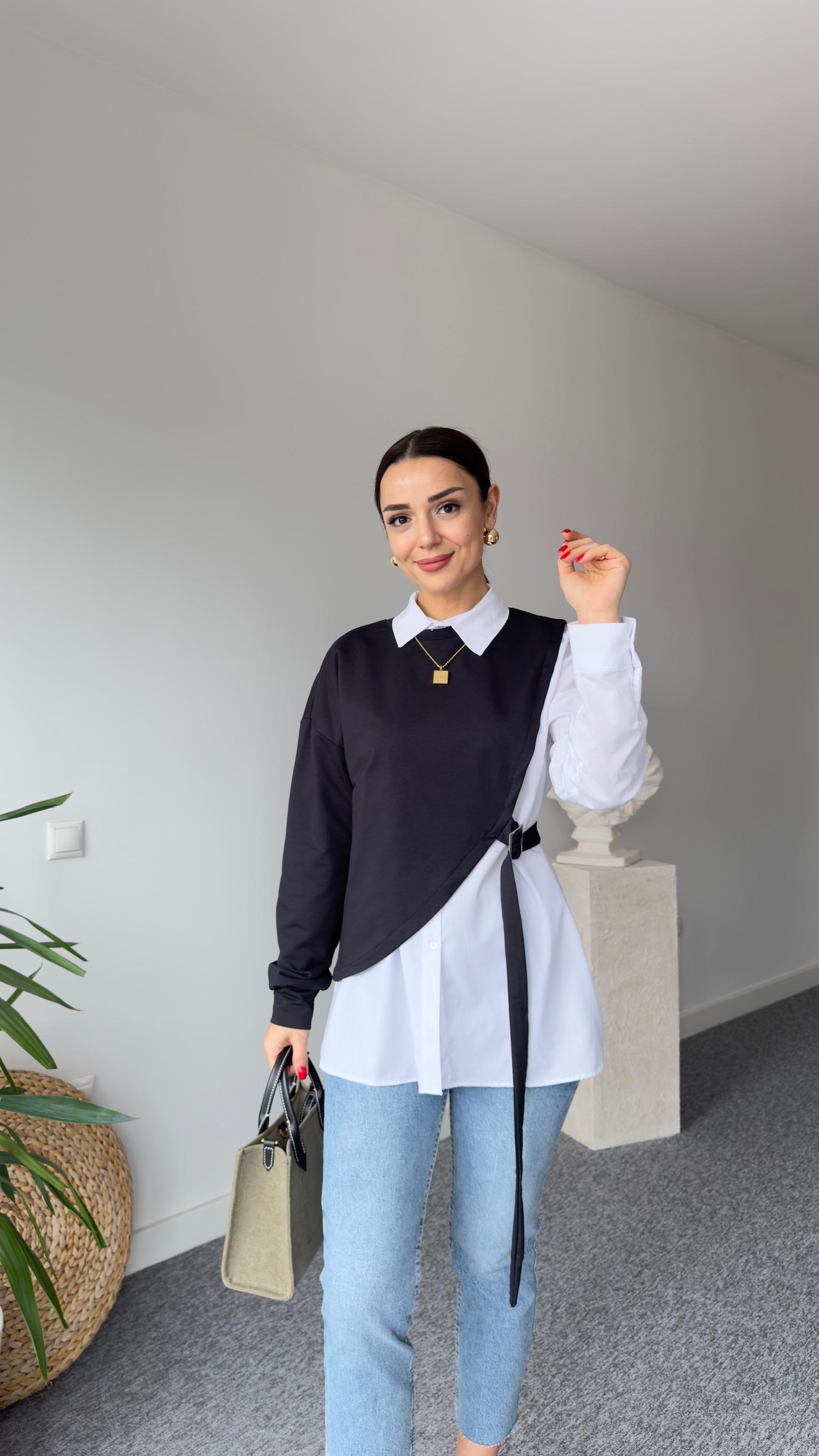 Tasarım İki Parça Gömlek Sweat