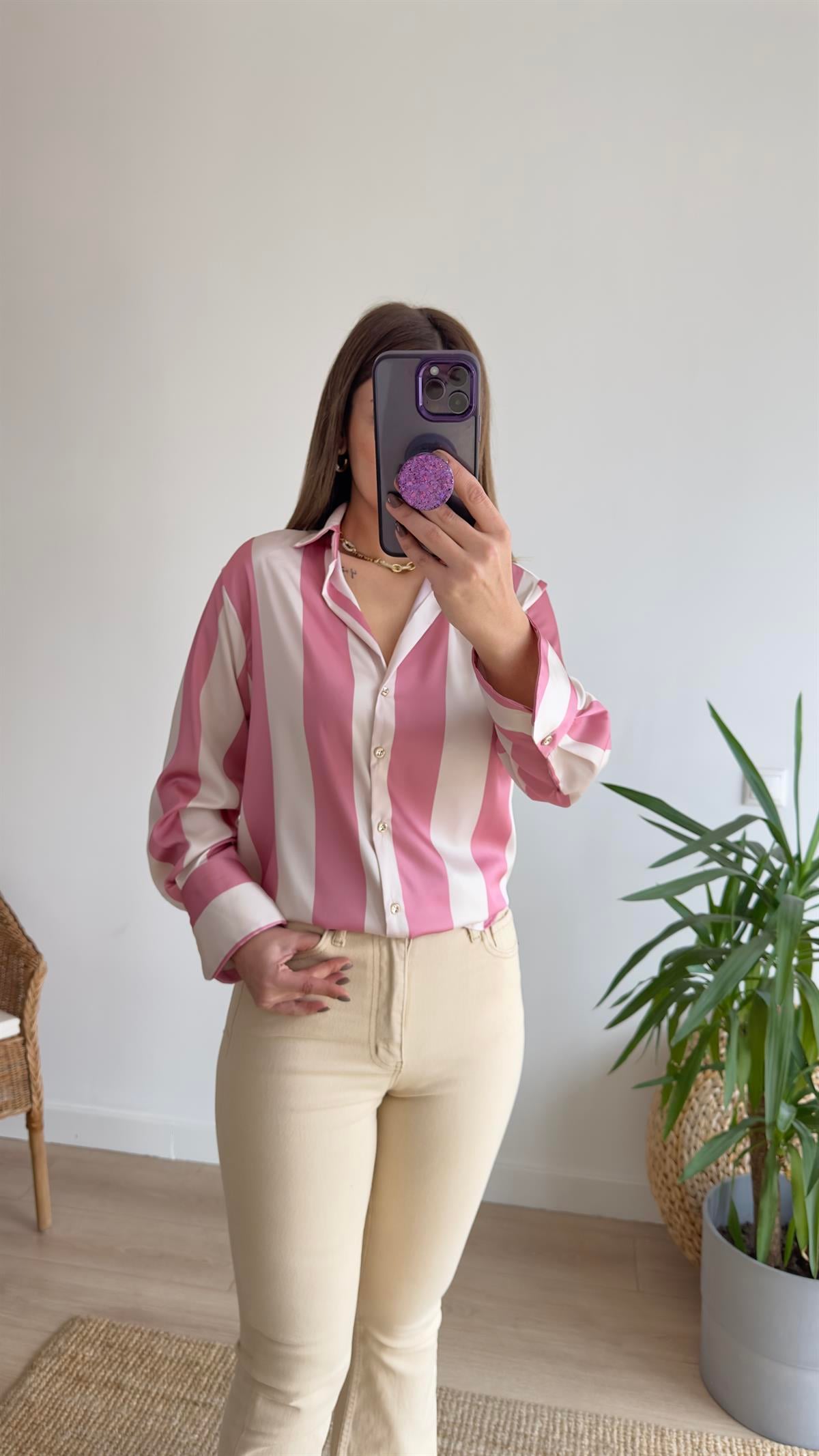 Ferny Zra Model Pembe Çizgili Gömlek