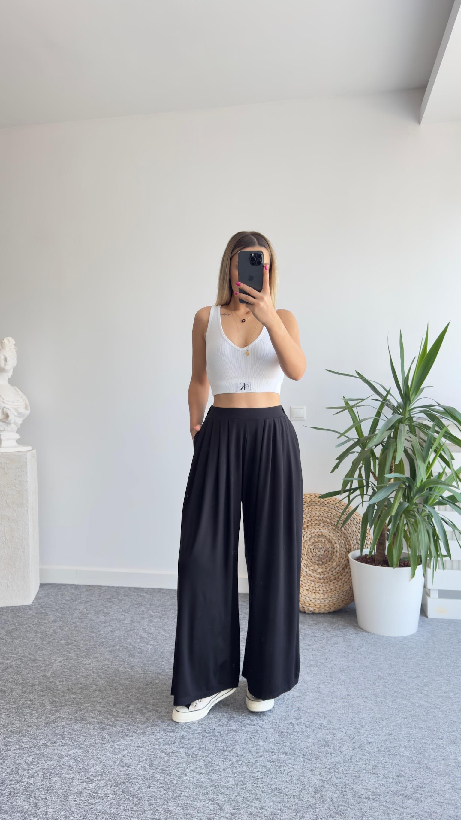 Premıum Oys Model Siyah Pileli Pantolon