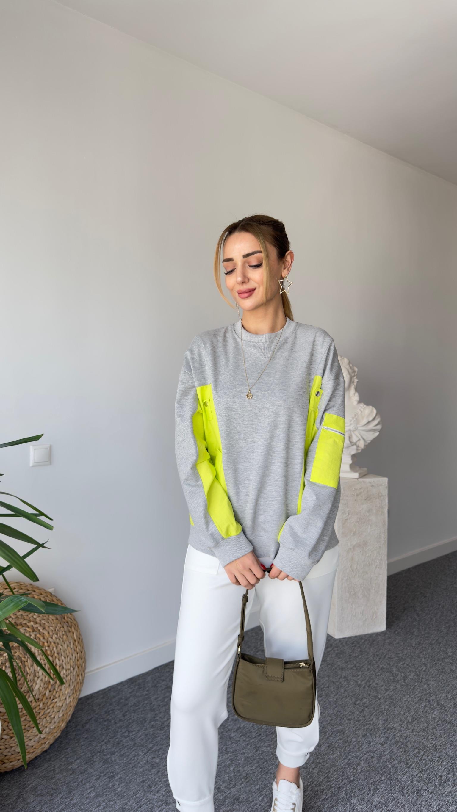 Tws Model Yeşil Paraşüt Garnili Sweat