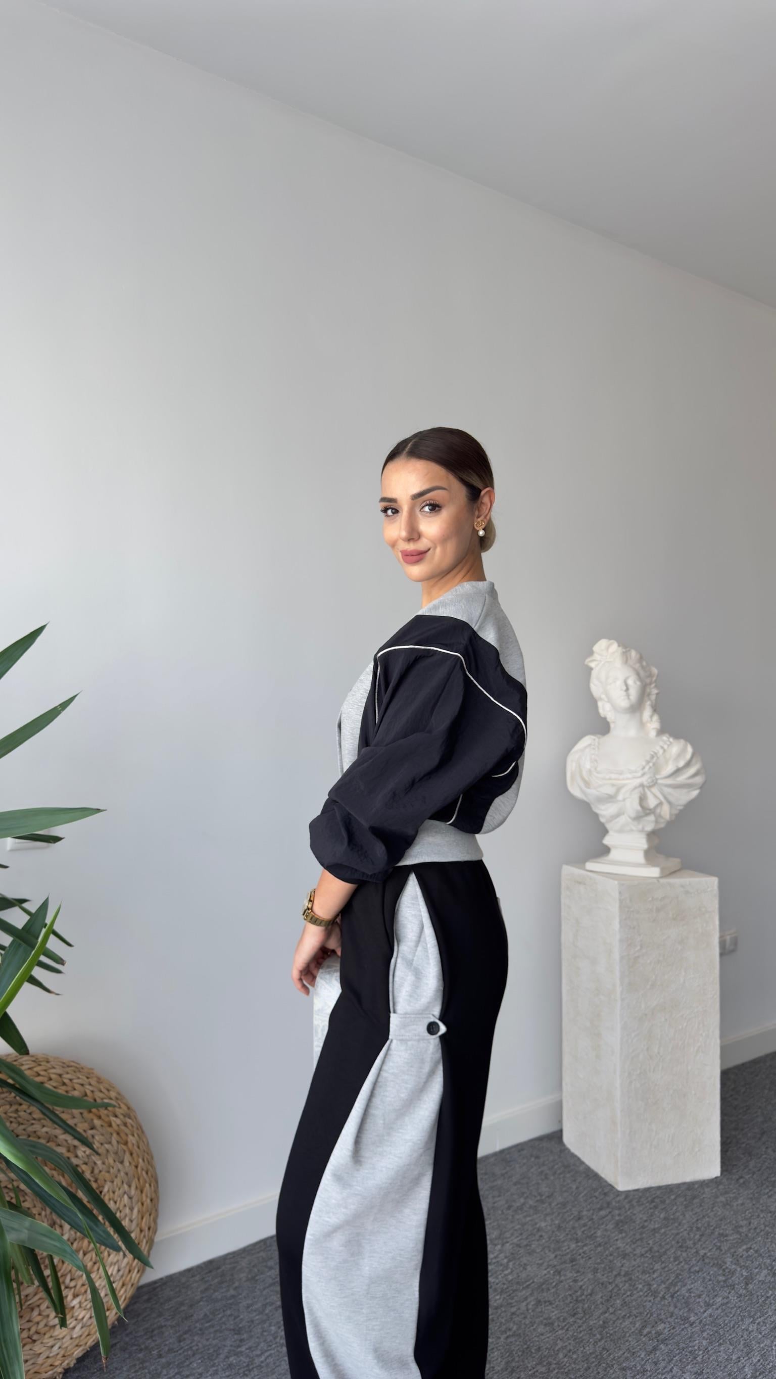 Ara Biyeli Paraşüt Detay Ceketli Takım