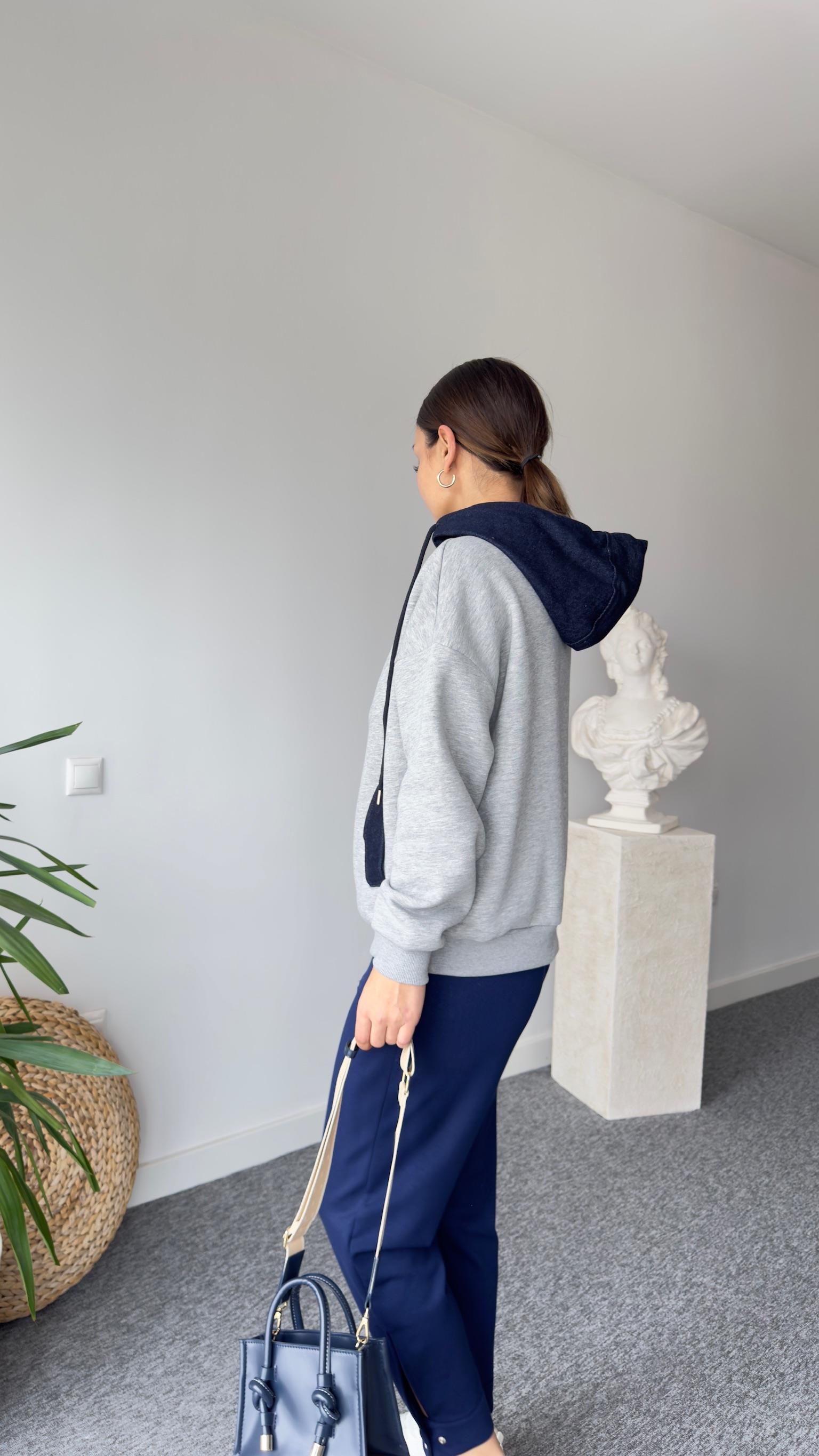 Zra Model Kot Detaylı Kapüşonlu Sweatshirt
