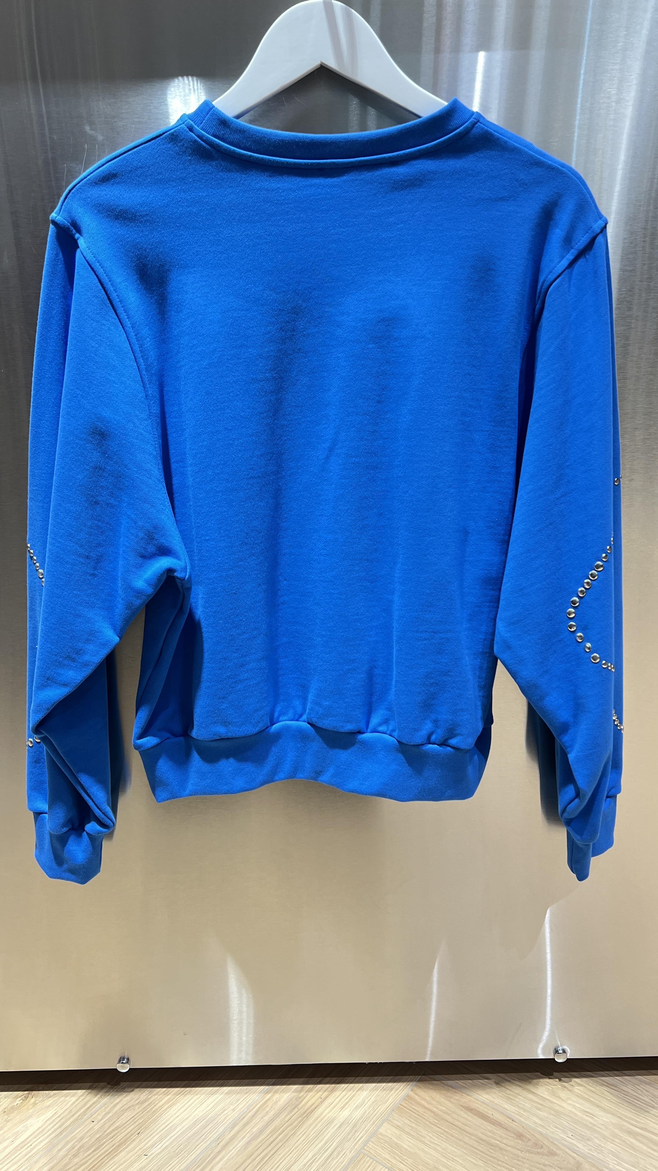 Zımba Baskılı Mavi Sweatshirt