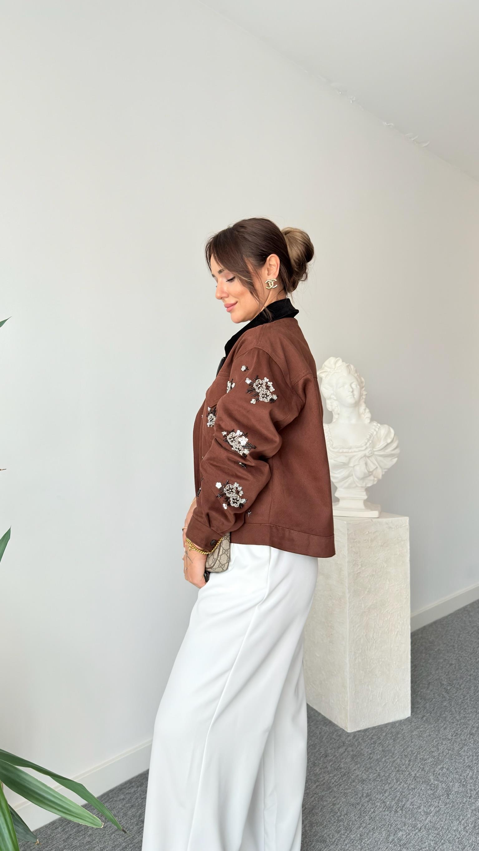 Nakış İşlemeli Tws Model Kahve Ceket