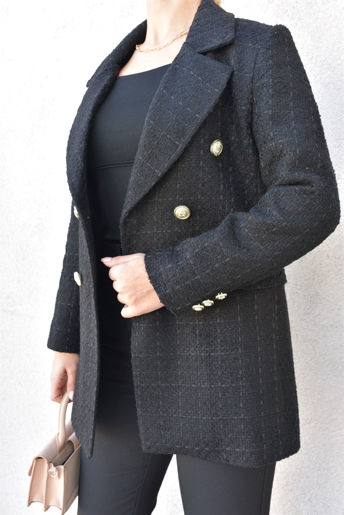 Zara Model Siyah Tüvit Blazer Ceket