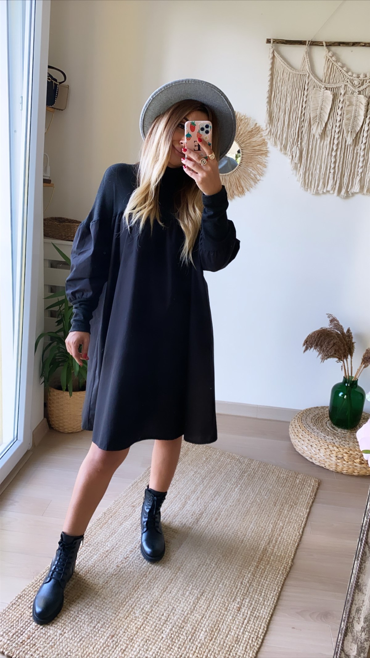 Balıkçı Yaka Oversize Poplin Elbise