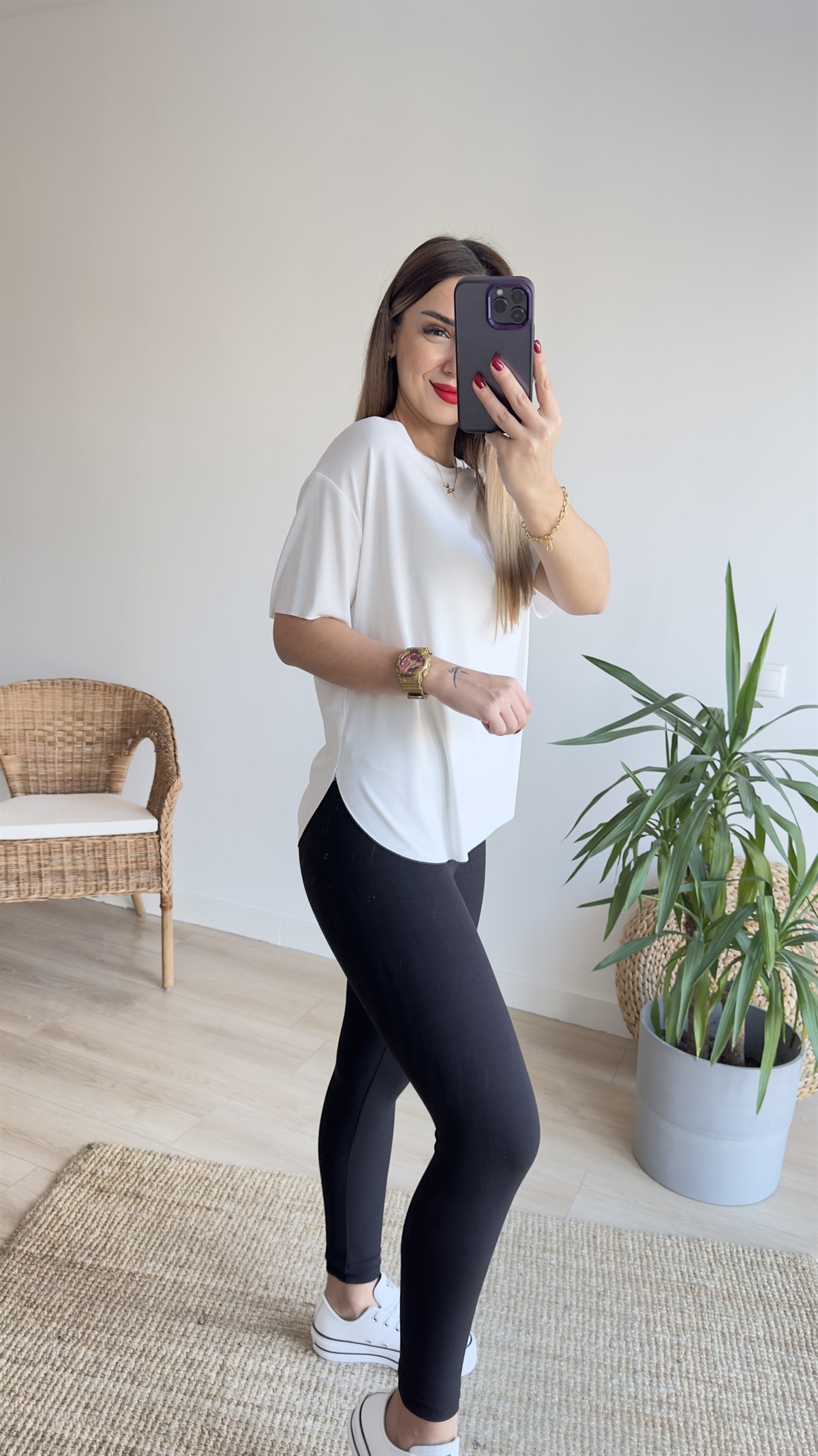 Oys Modal Kumaş Beyaz Tshirt