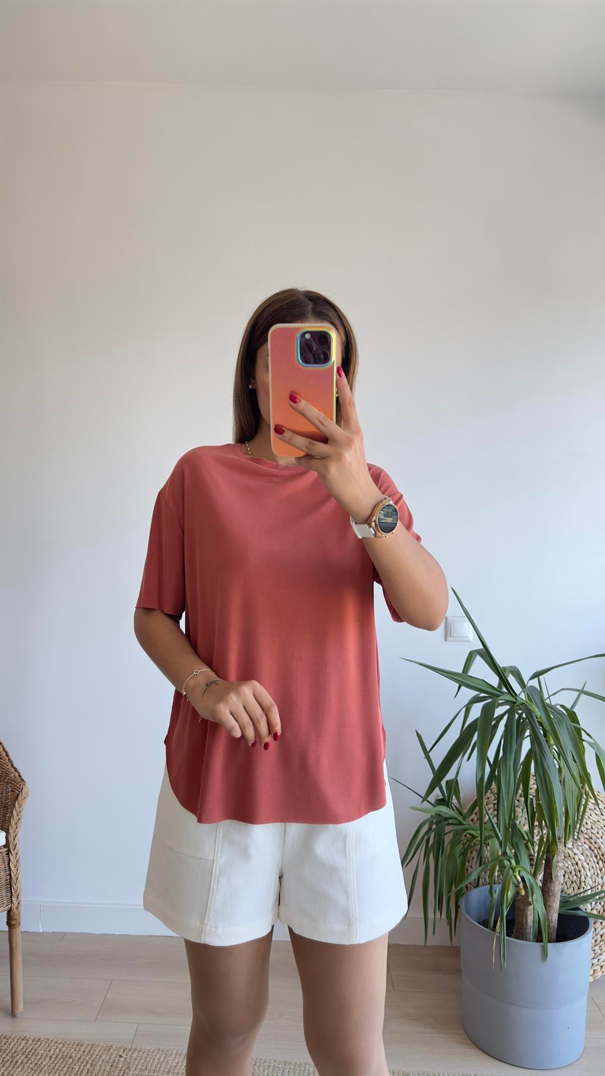 Kiremit Oys Lazer Kesim Tshirt